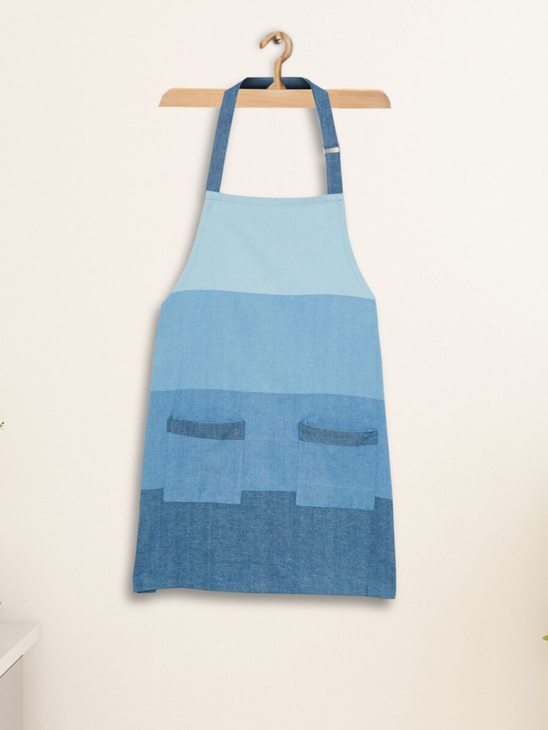 Home Centre Blue Colourblocked Woven Cotton Apron Price in India