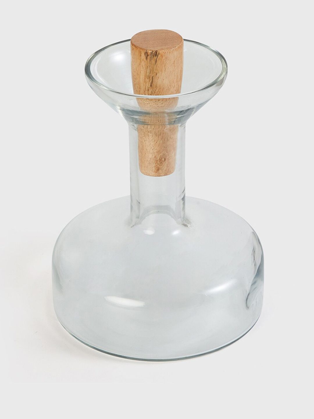 Home Centre Transparent Glass and Wood Decanter - 2l Price in India