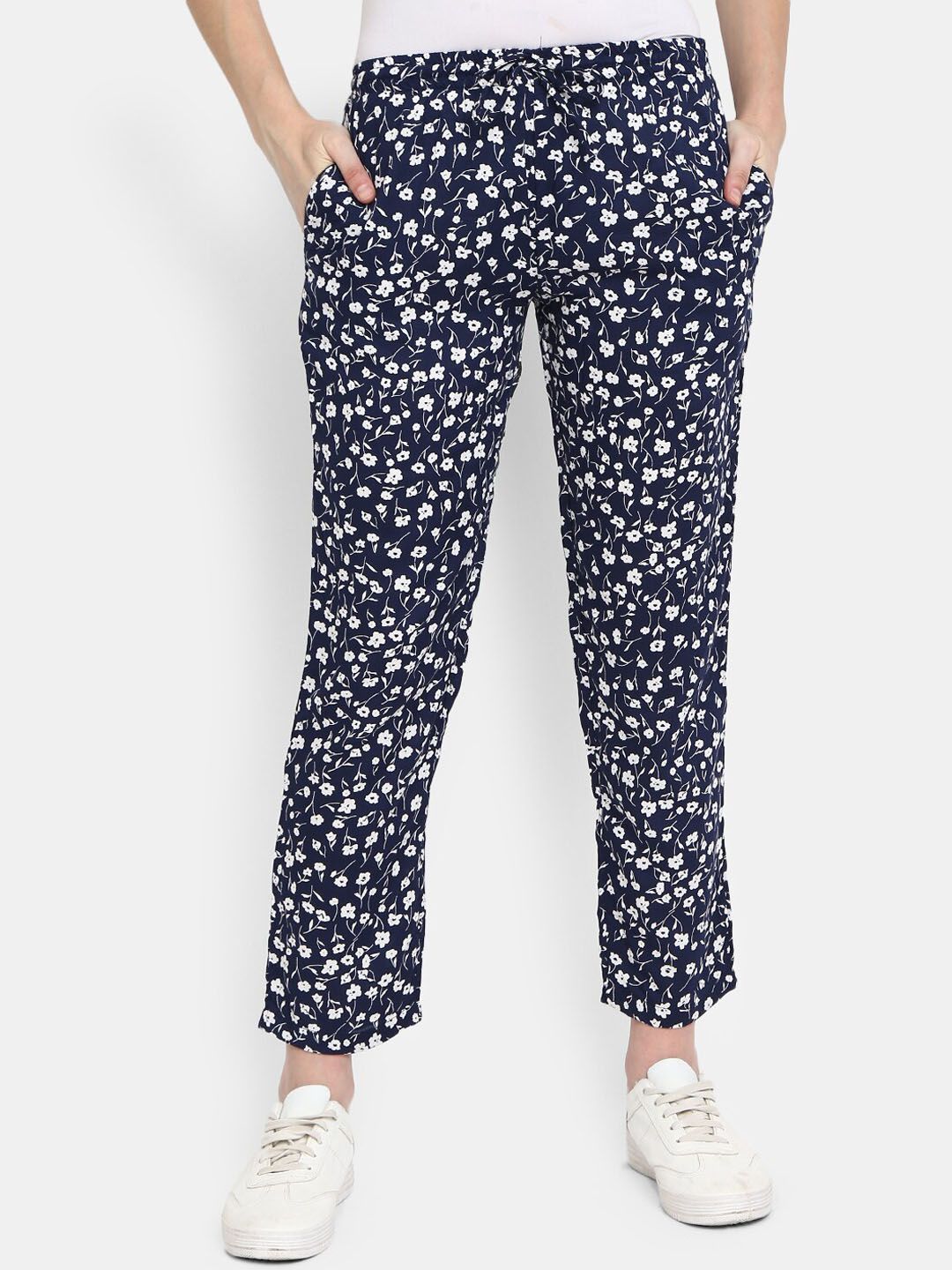 V-Mart Blue Floral Printed Lounge Pants Price in India