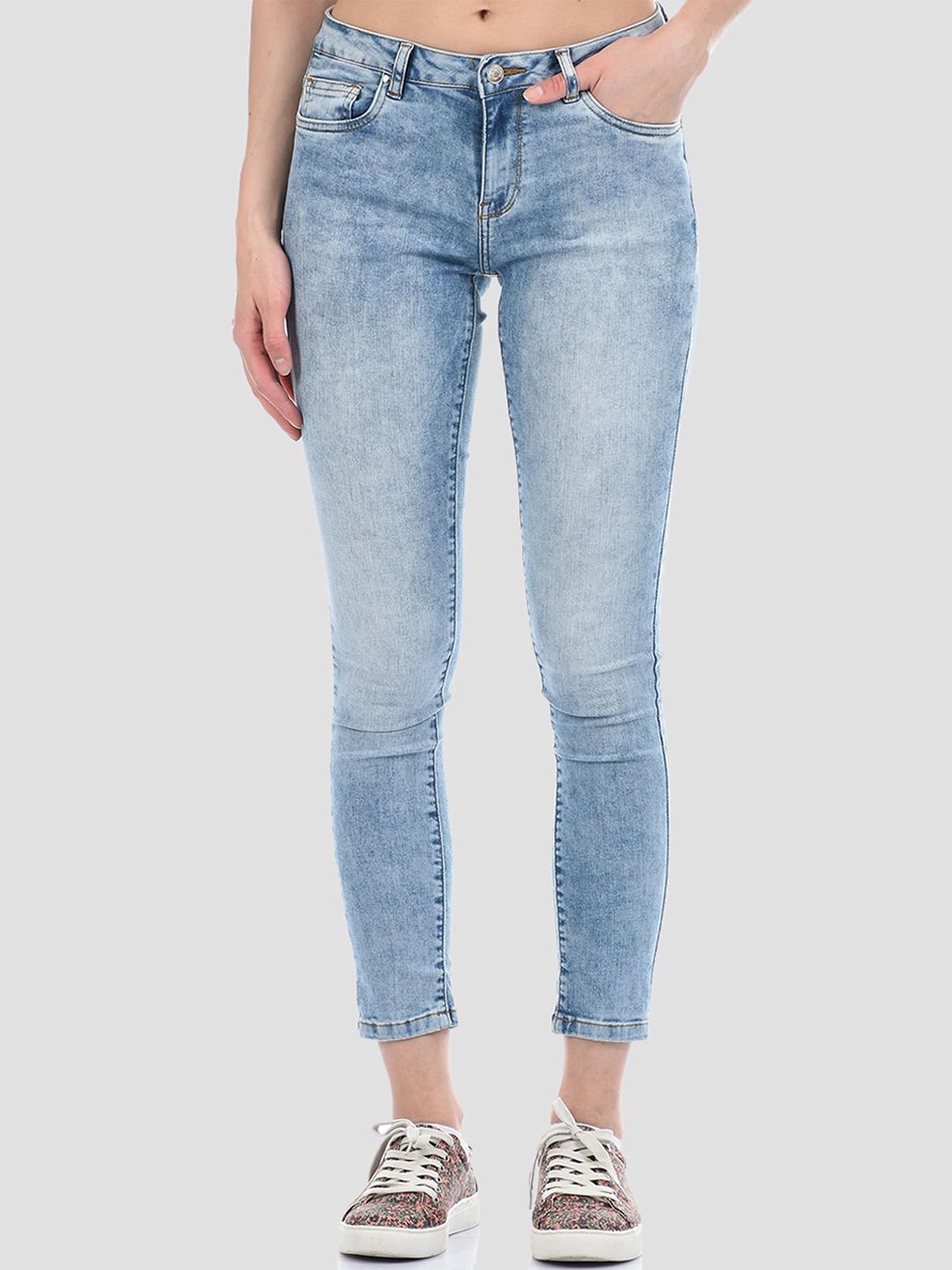 TALIA Women Blue Skinny Fit Heavy Fade Stretchable Jeans Price in India