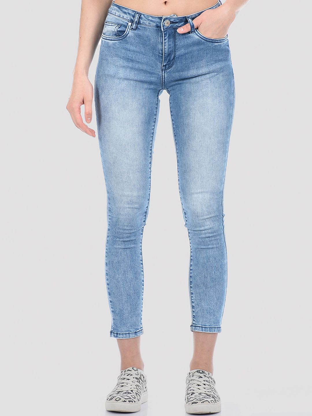 TALIA Women Blue Skinny Fit Heavy Fade Stretchable Jeans Price in India