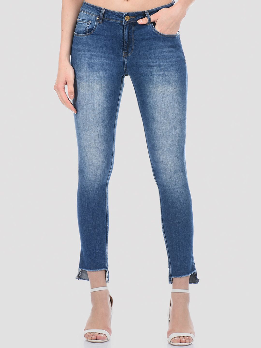 TALIA Women Blue Skinny Fit Heavy Fade Stretchable Jeans Price in India