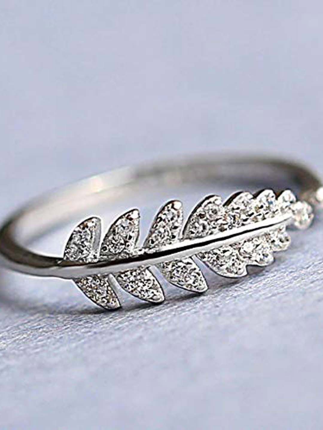 UNIVERSITY TRENDZ Women Silver-Plated White CZ-Studded Finger Ring Price in India