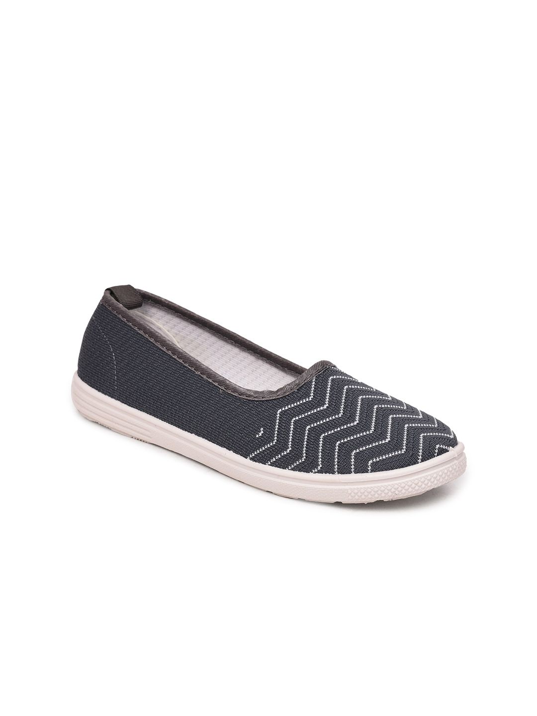 Liberty Women Grey Woven Design PU Slip-On Sneakers Price in India