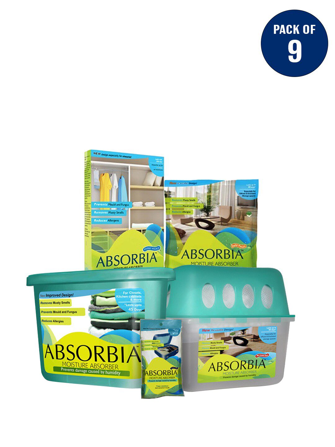 Absorbia Set of 9 White Moisture Absorber Price in India