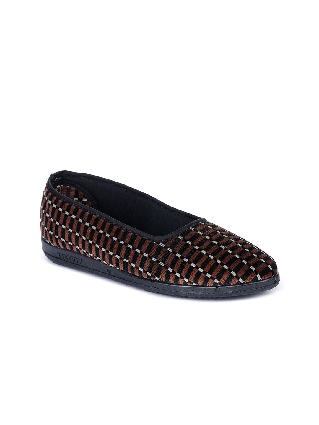 Liberty Women Brown Printed PU Loafers Price in India