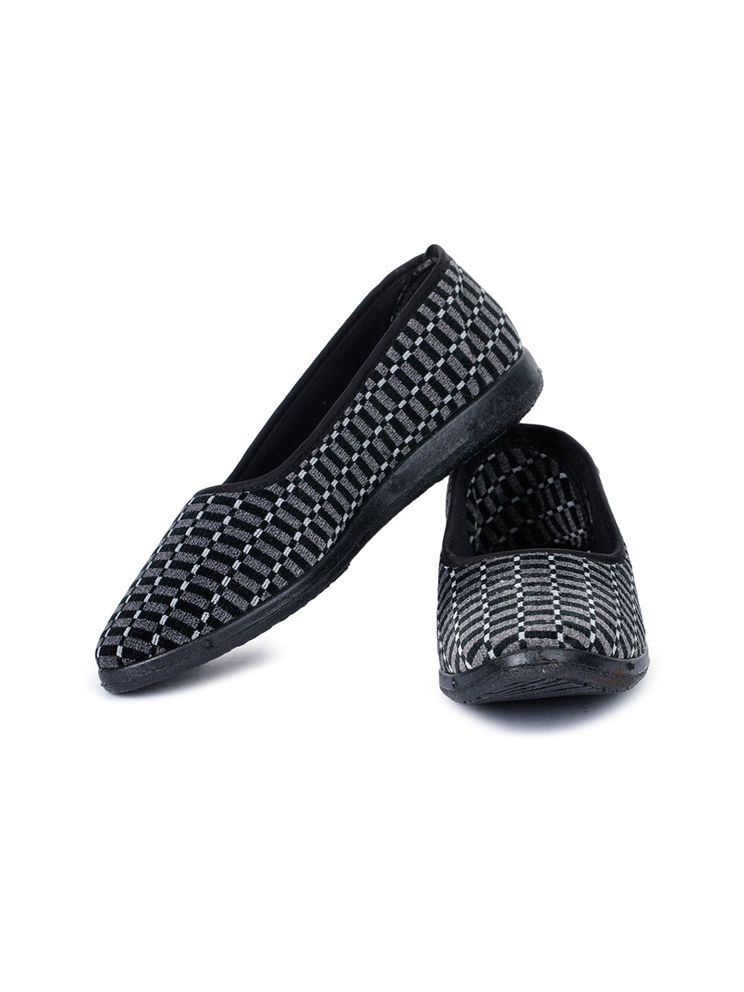 Liberty Women Black Woven Design PU Slip-On Sneakers Price in India