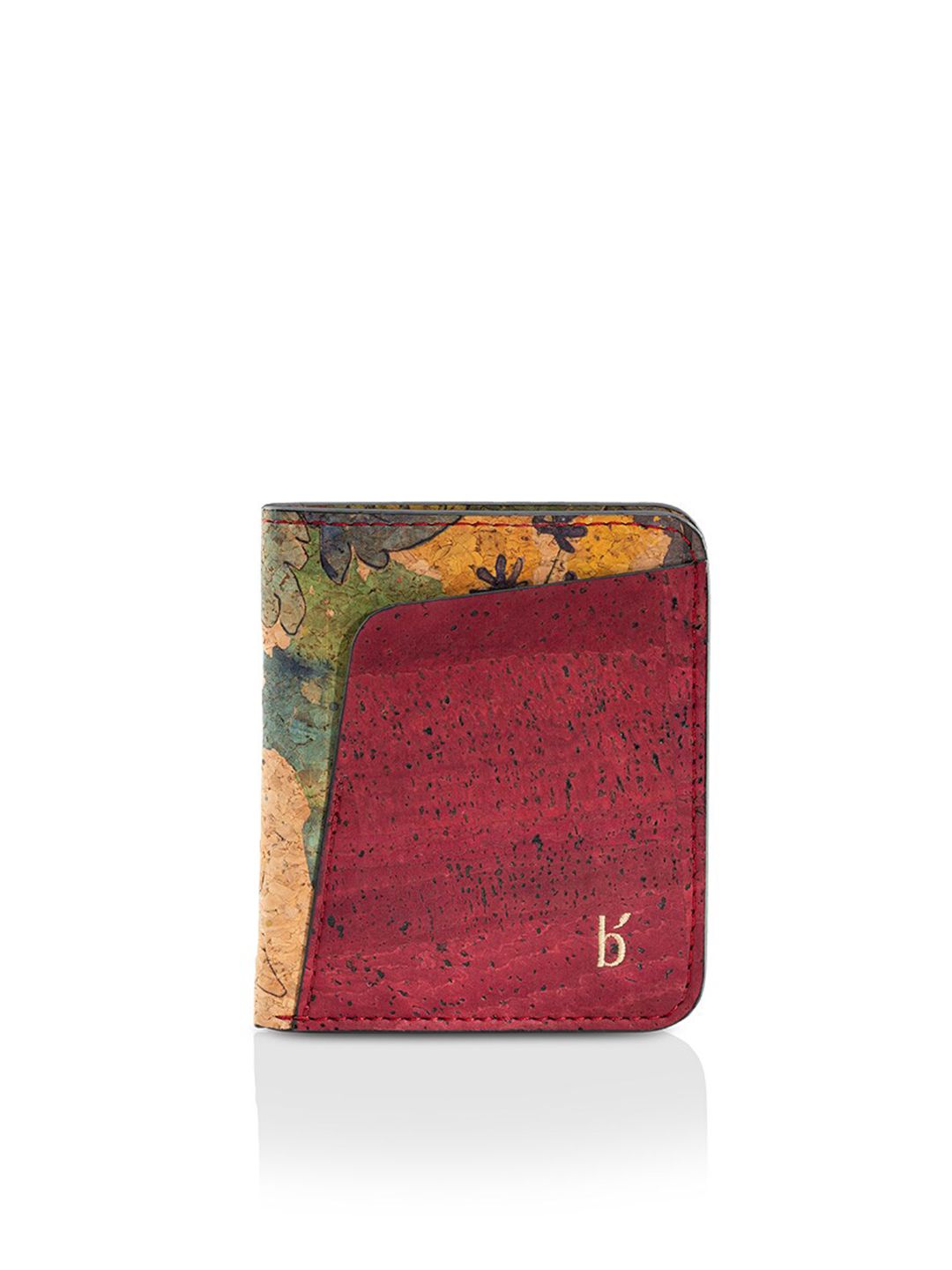Beej Unisex Red & Green Textured Two Fold Wallet Price in India