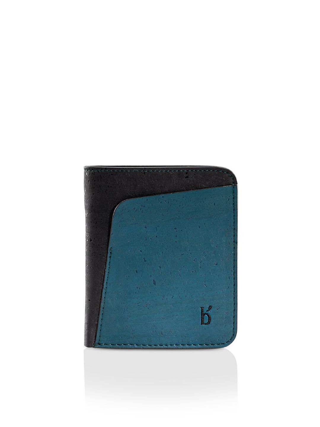 Beej Unisex Teal & Black Textured Two Fold Wallet Price in India