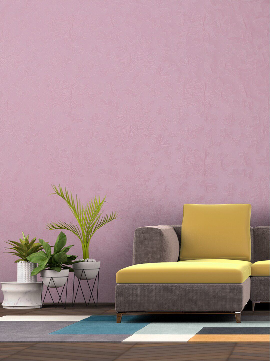 Rubix Home Pink Floral Wallpaper Price in India