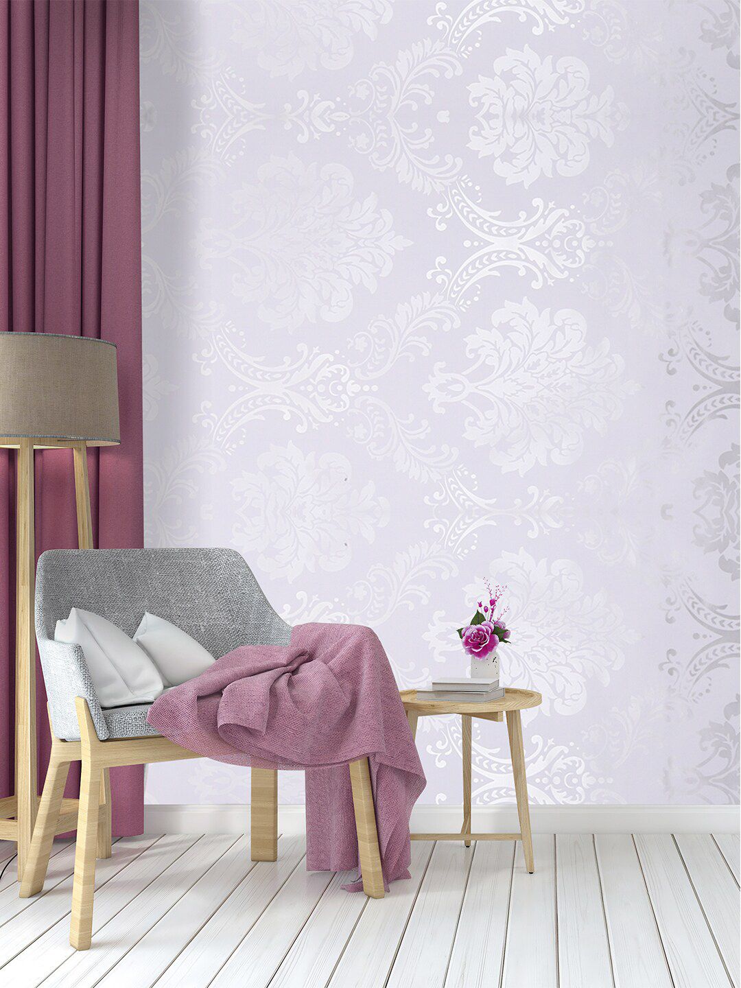 Rubix Home Grey Printed Wallpaper Price in India