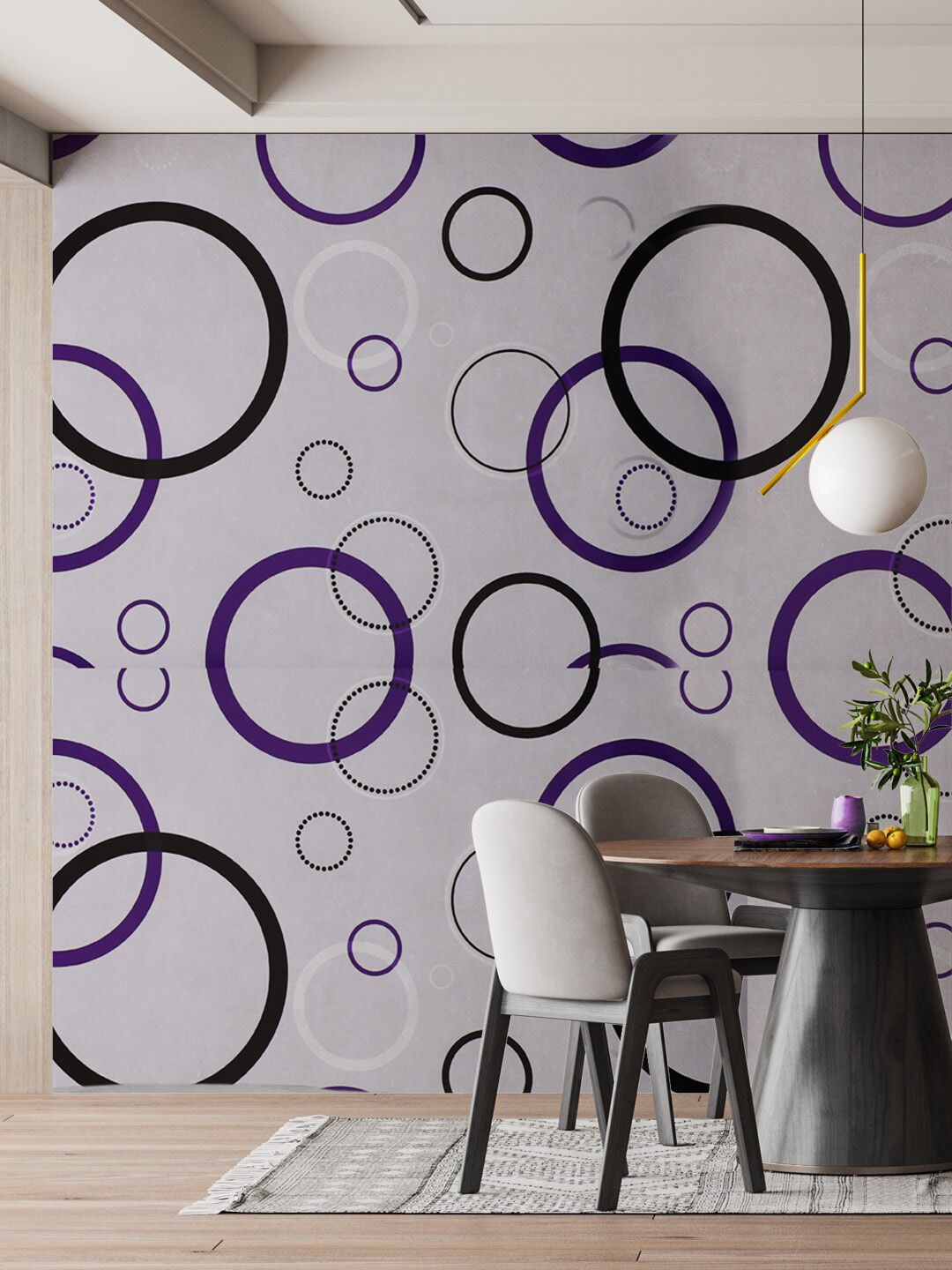 Rubix Home Grey & Black Printed Self Adhesive PVC Wallpaper Price in India