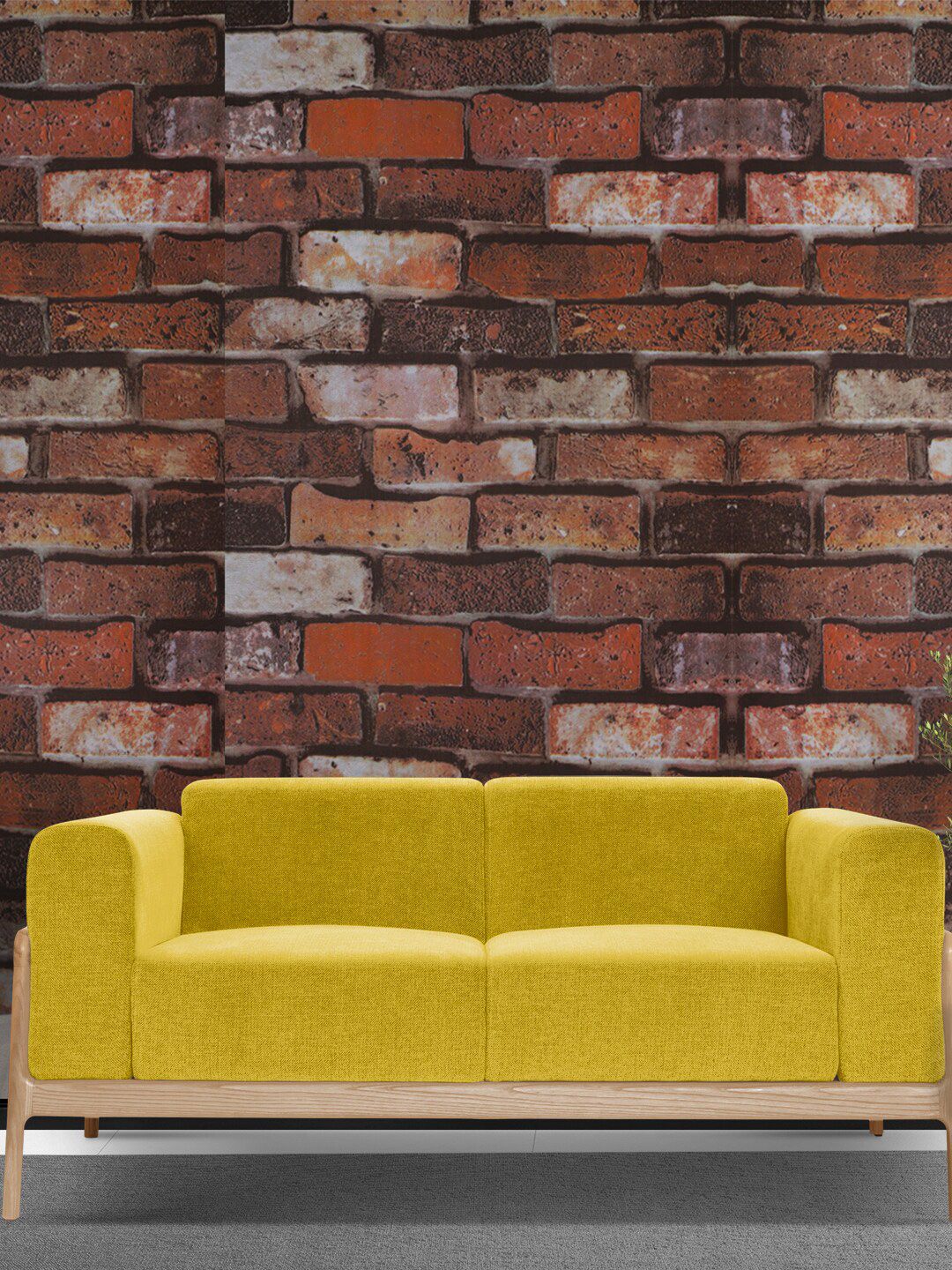 Rubix Home Brown Brick Printed Self-Adhesive PVC Wallpaper Price in India