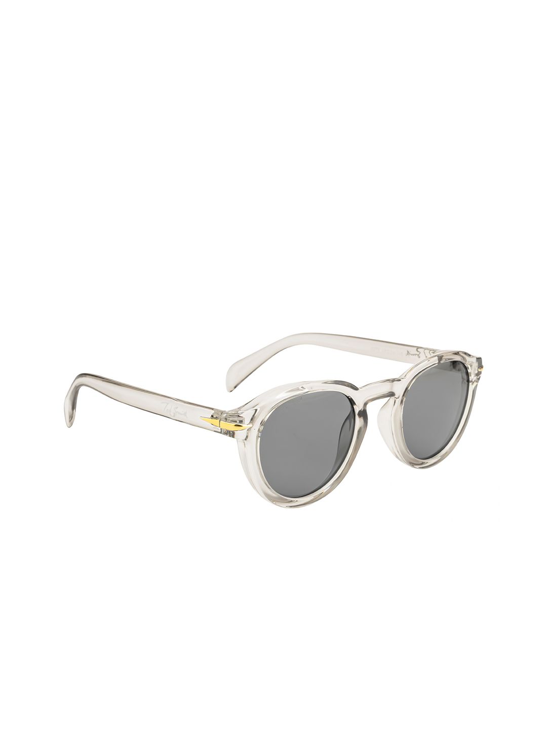 Ted Smith Unisex Grey Lens & White Round Sunglasses with UV Protected Lens Price in India