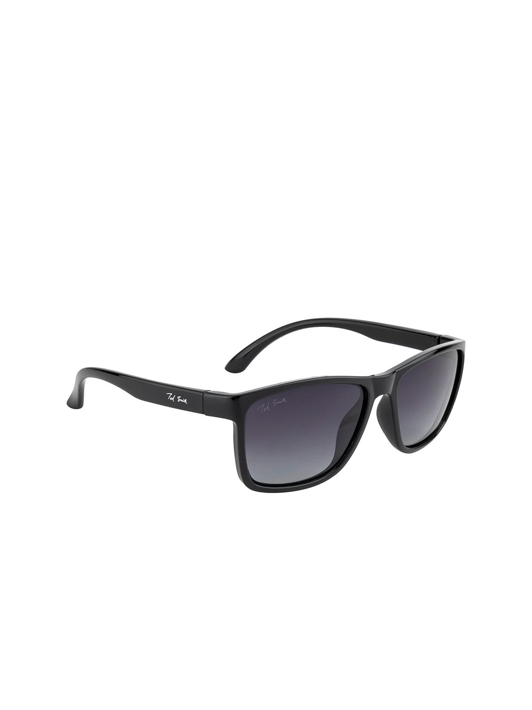 Ted Smith Unisex Purple Lens & Black Wayfarer Sunglasses with Polarised and UV Protected Lens Price in India