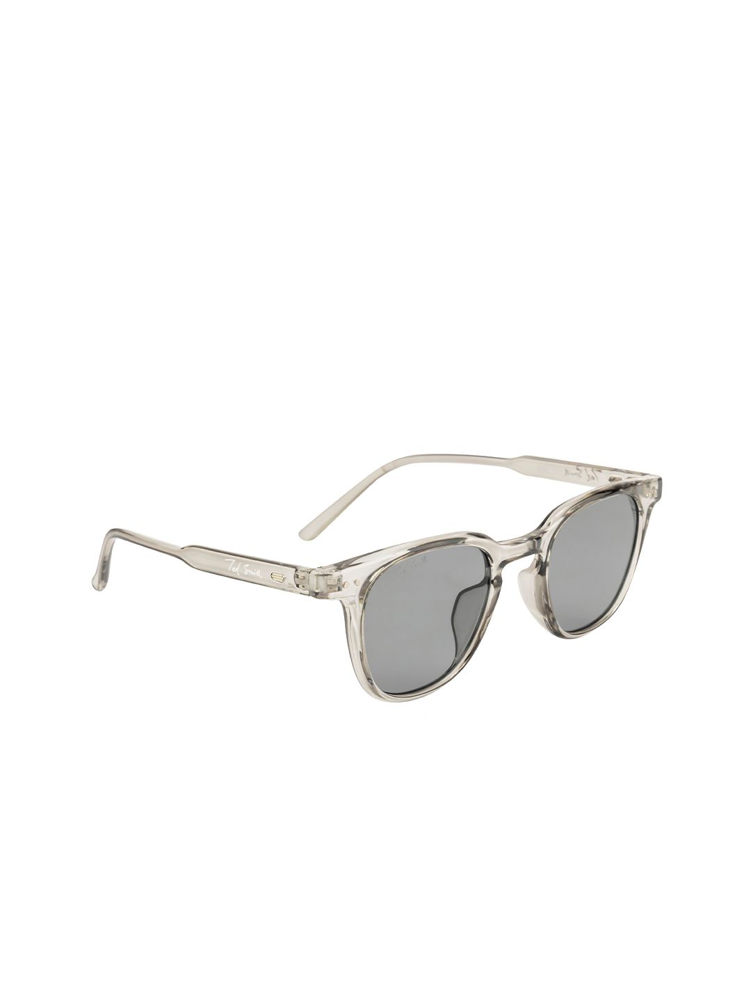 Ted Smith Unisex Grey Lens & White Wayfarer Sunglasses with UV Protected Lens Price in India
