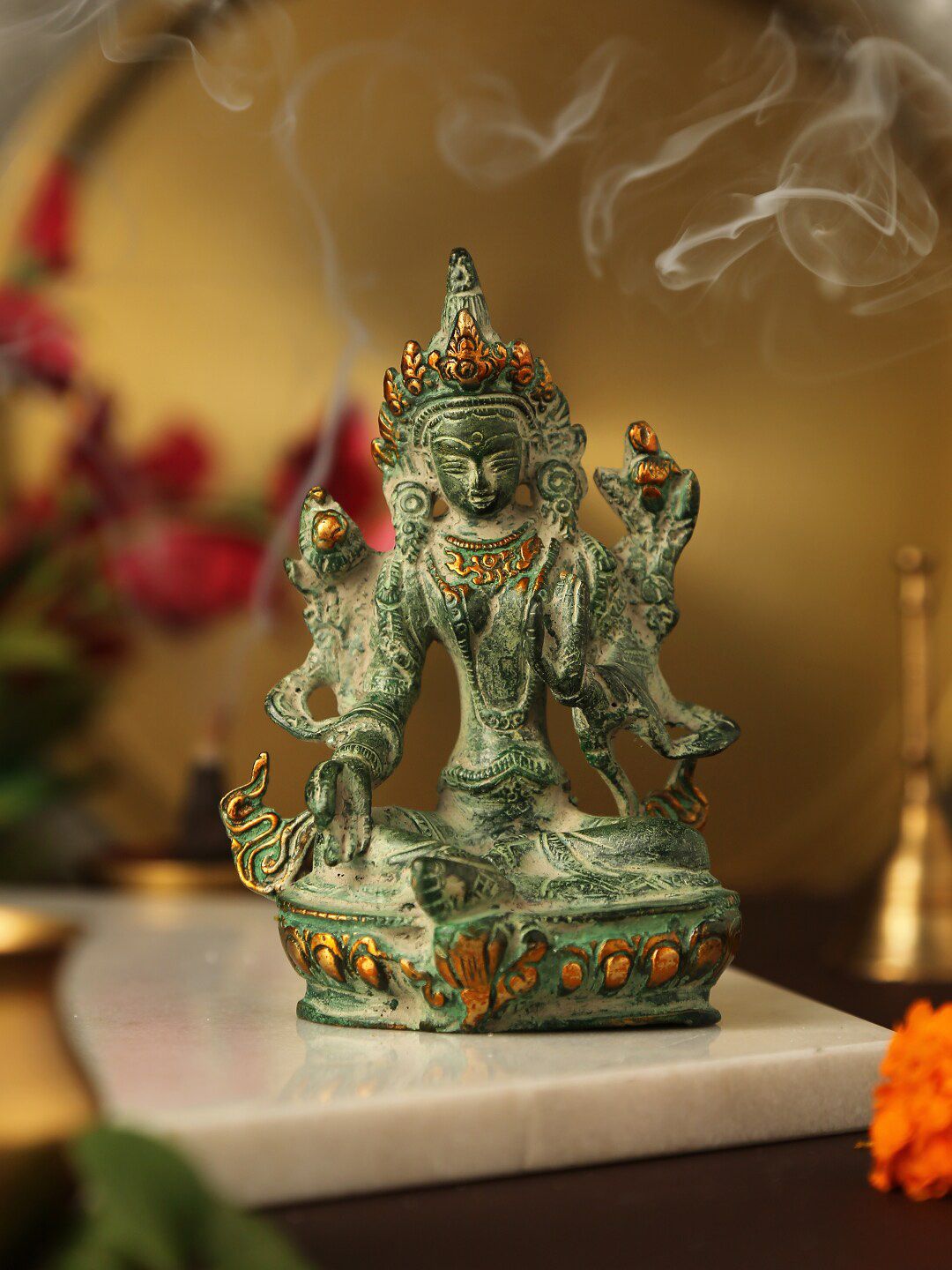 Amoliconcepts Green Tara Devi Idol Showpieces Price in India