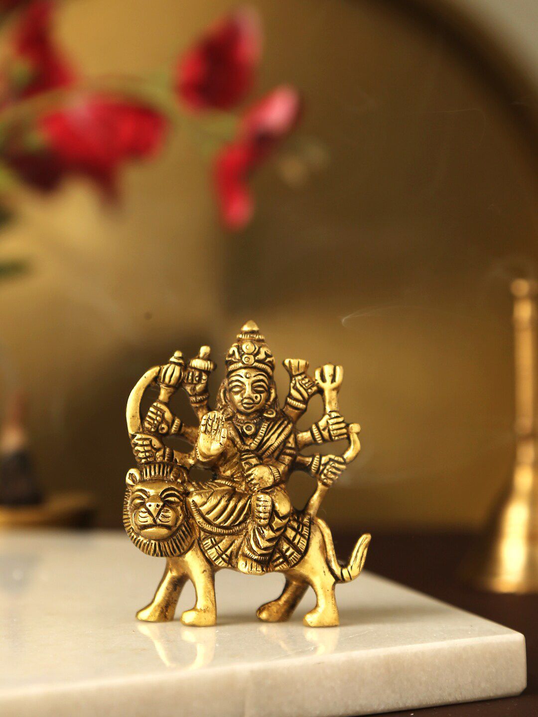 Amoliconcepts Gold-Toned Durga Devi Showpiece Price in India