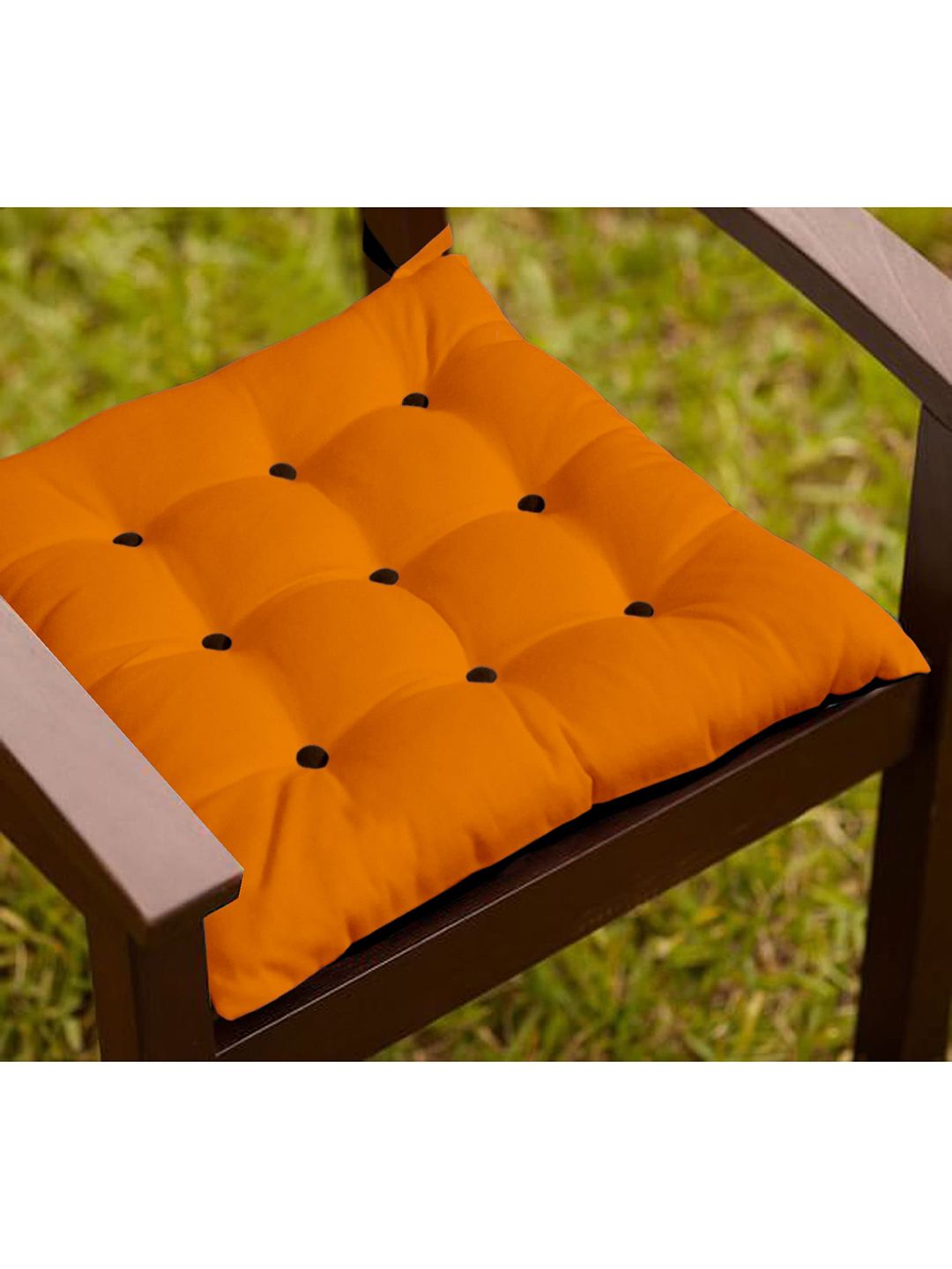 Lushomes Orange & Brown General Support Chair Pad Price in India