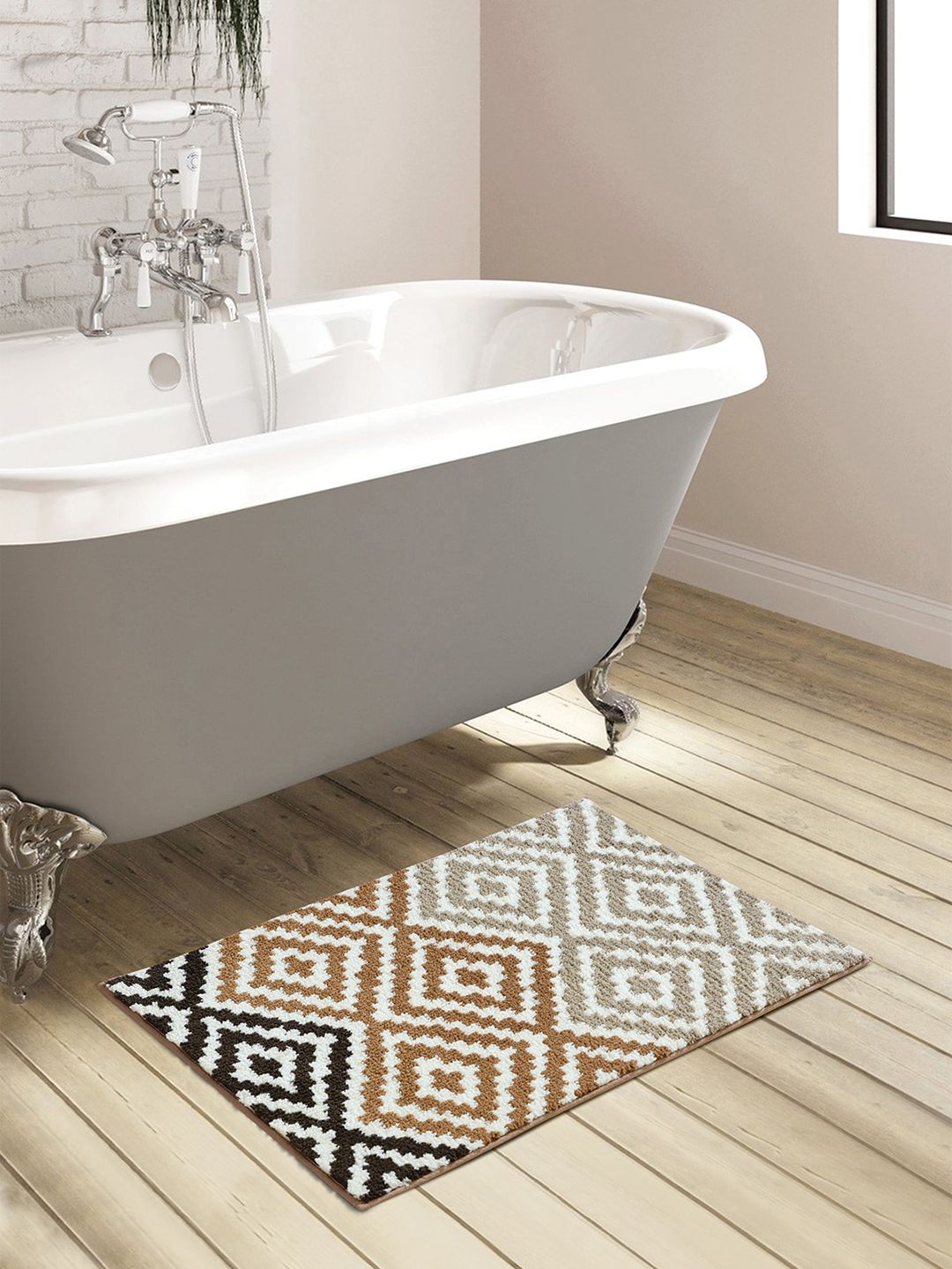 OBSESSIONS Camel Brown 1800 GSM Anti-Skid Bath Rugs Price in India