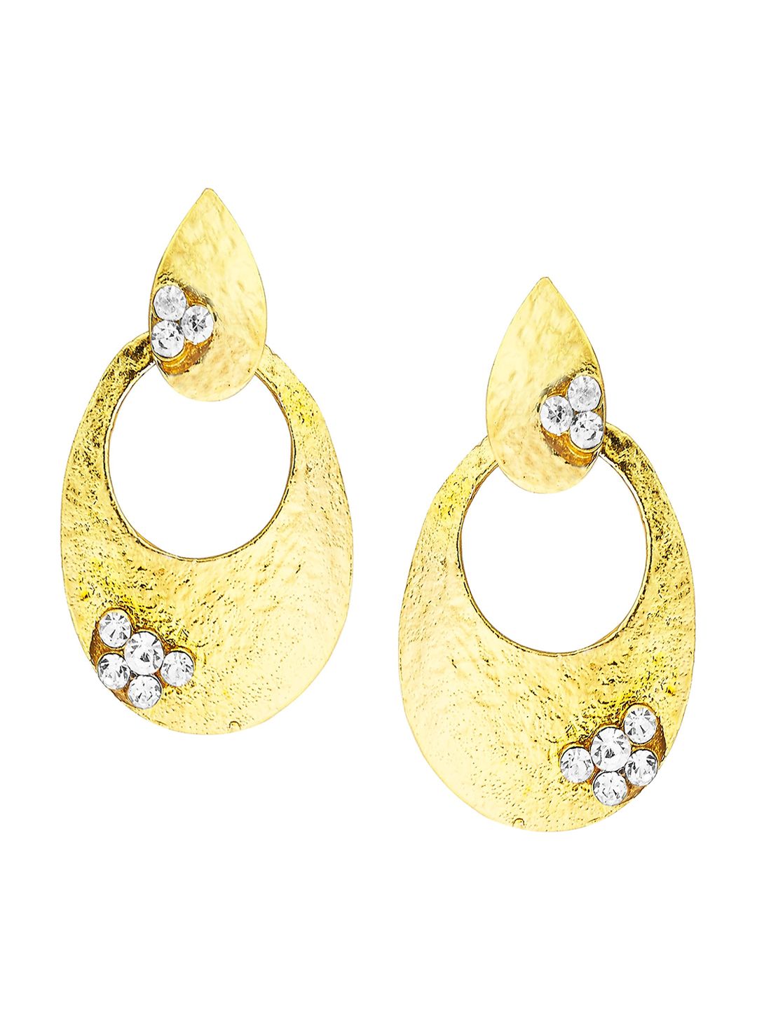 Kshitij Jewels Gold-Toned Contemporary Drop Earrings Price in India