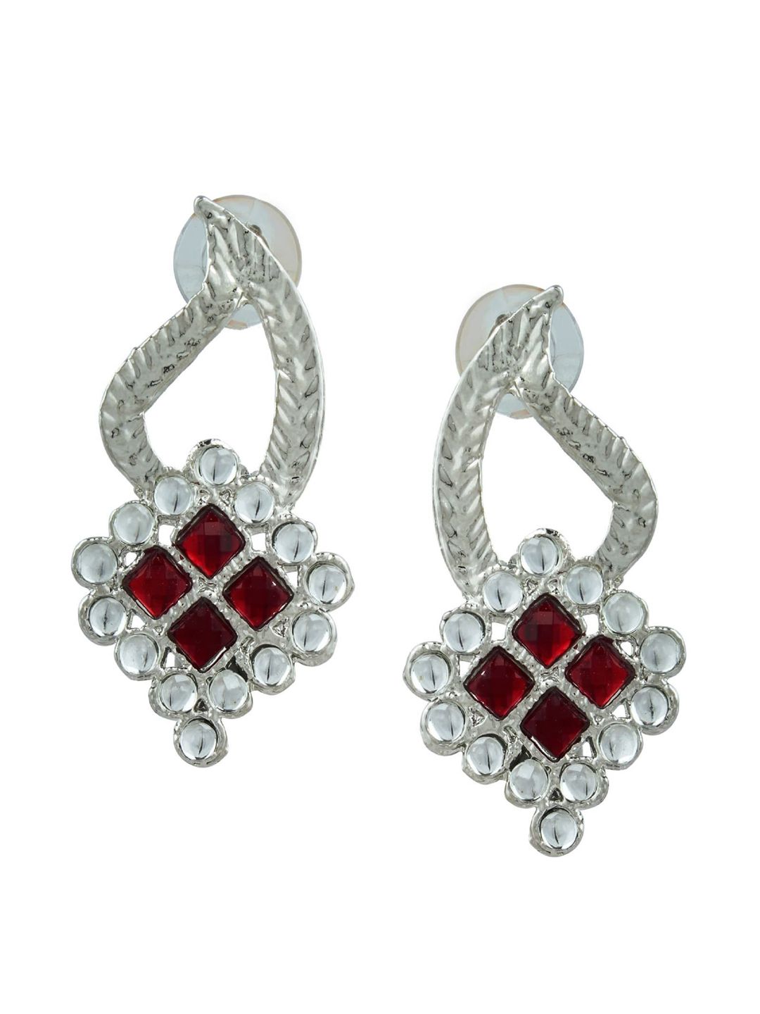 Kshitij Jewels Red Contemporary Drop Earrings Price in India