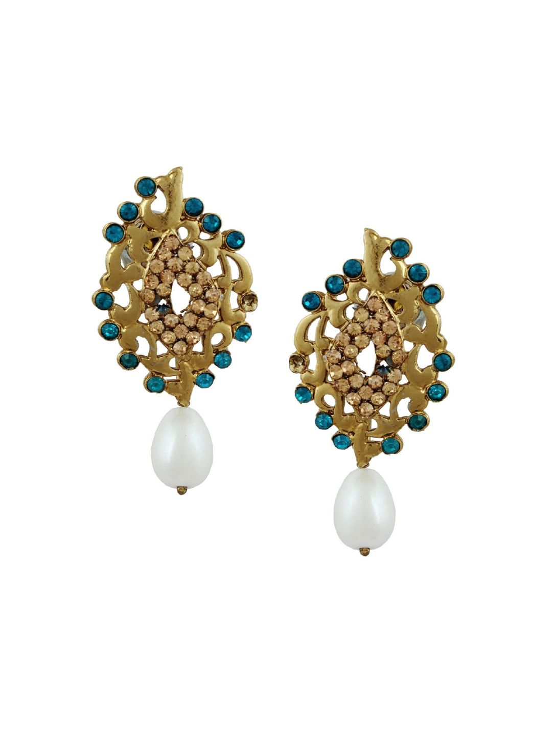 Kshitij Jewels Blue Contemporary Drop Earrings Price in India