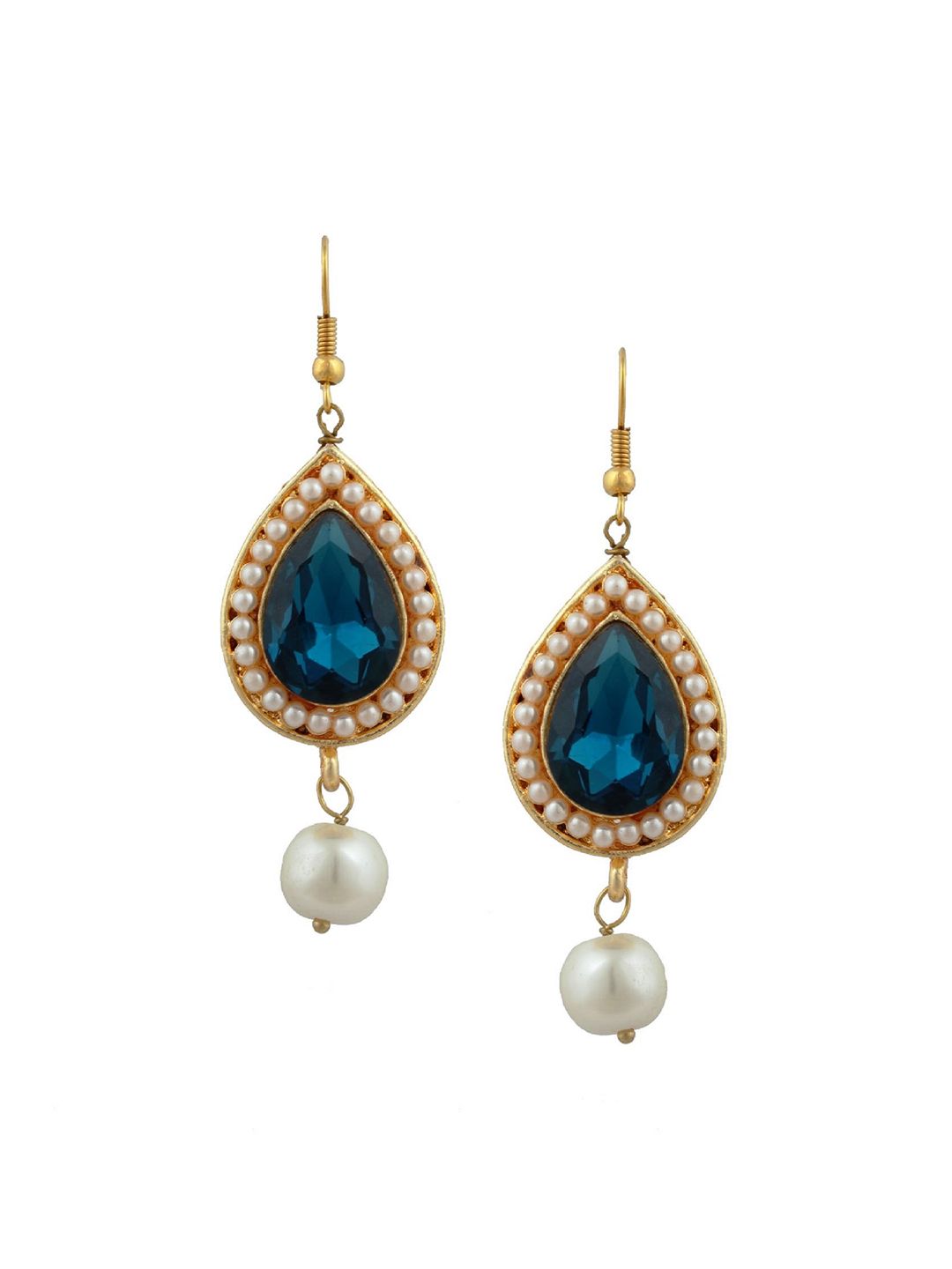 Kshitij Jewels Navy Blue Contemporary Drop Earrings Price in India