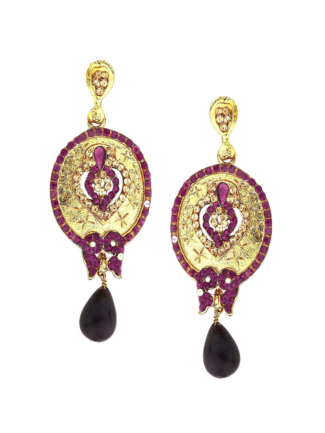 Kshitij Jewels Purple Contemporary Drop Earrings Price in India