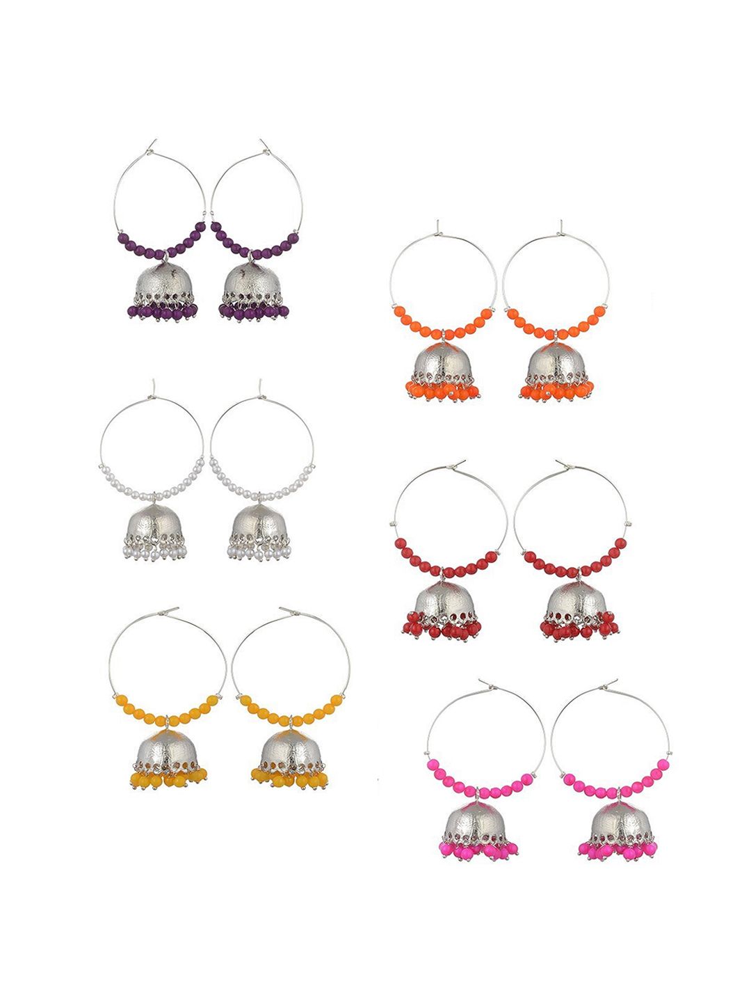 Kshitij Jewels Multicoloured Contemporary Hoop Earrings Price in India