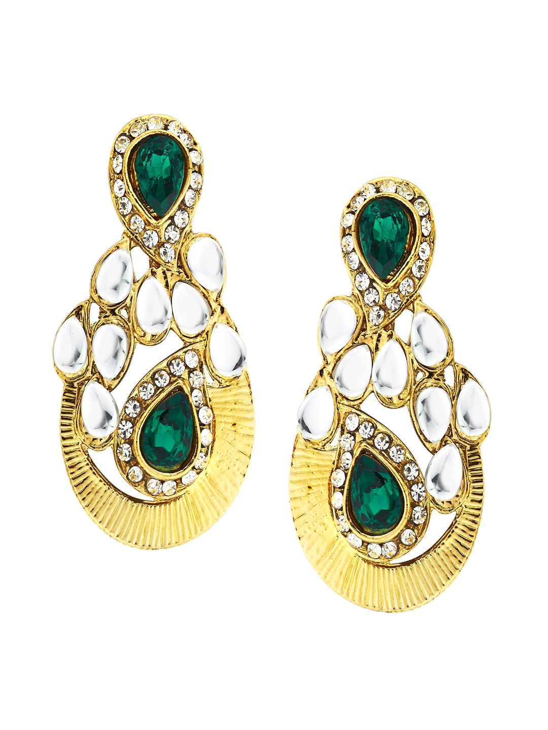 Kshitij Jewels Green Contemporary Drop Earrings Price in India