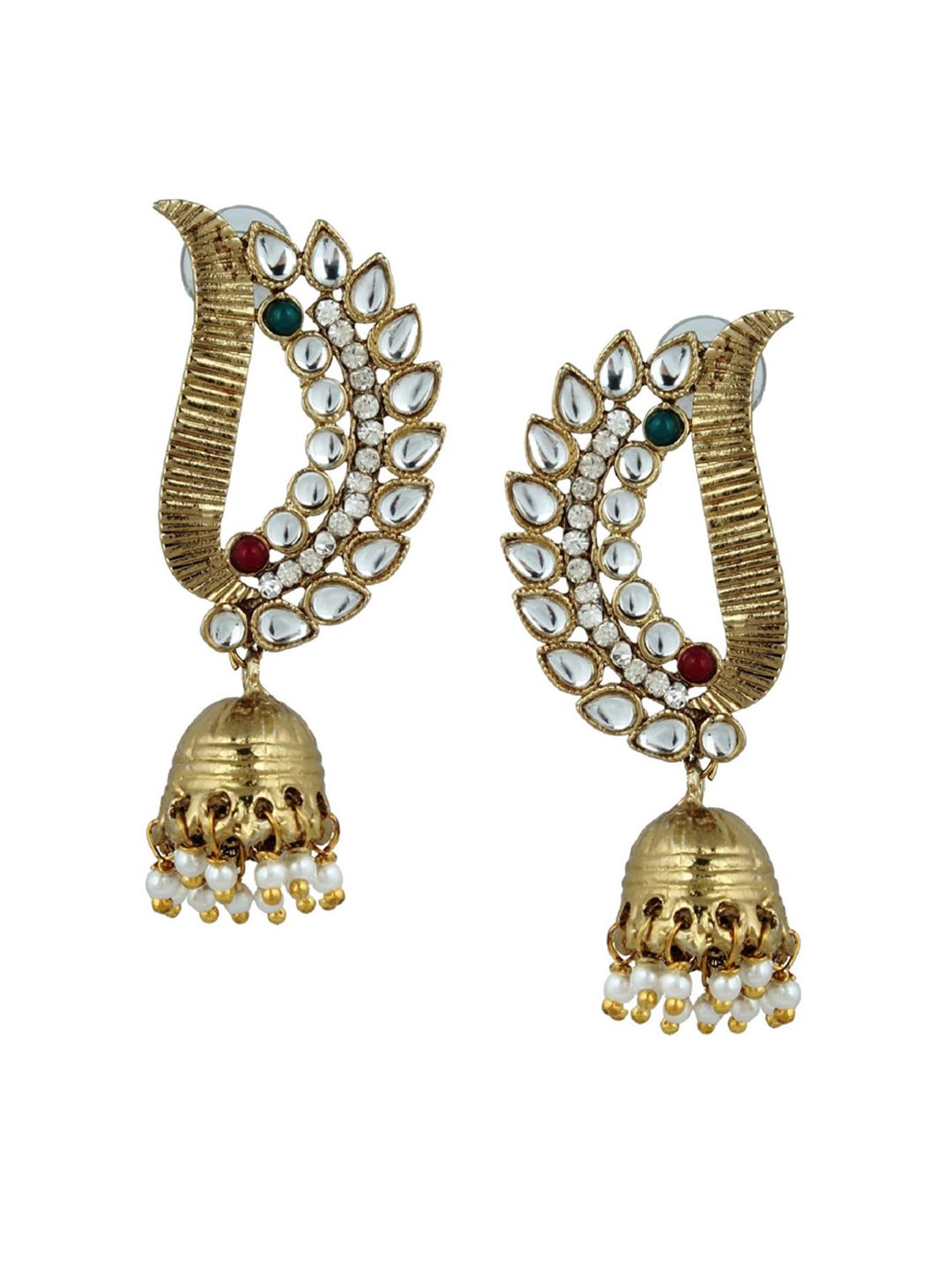 Kshitij Jewels Multicoloured Contemporary Jhumkas Earrings Price in India