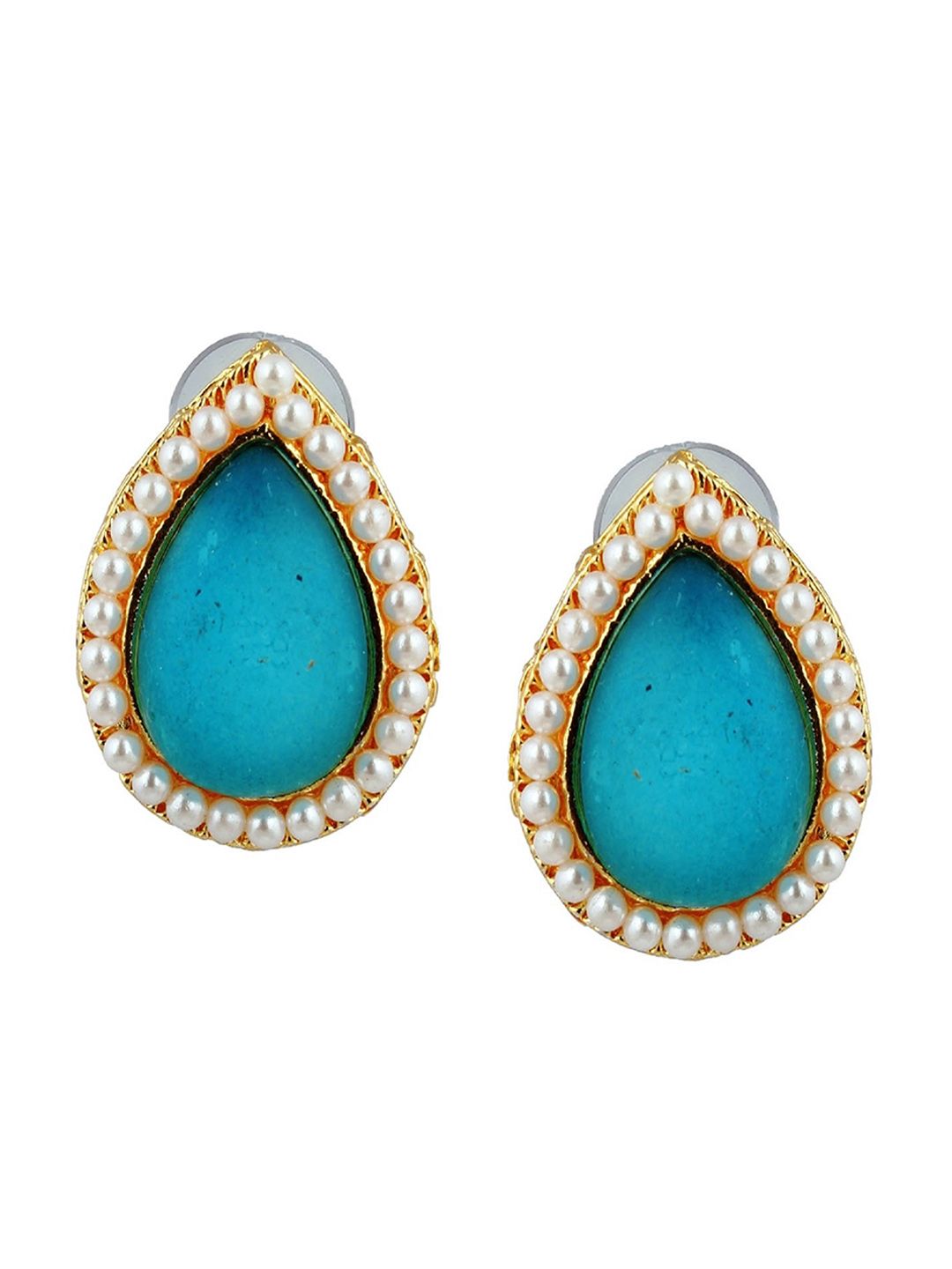 Kshitij Jewels Blue Contemporary Studs Earrings Price in India