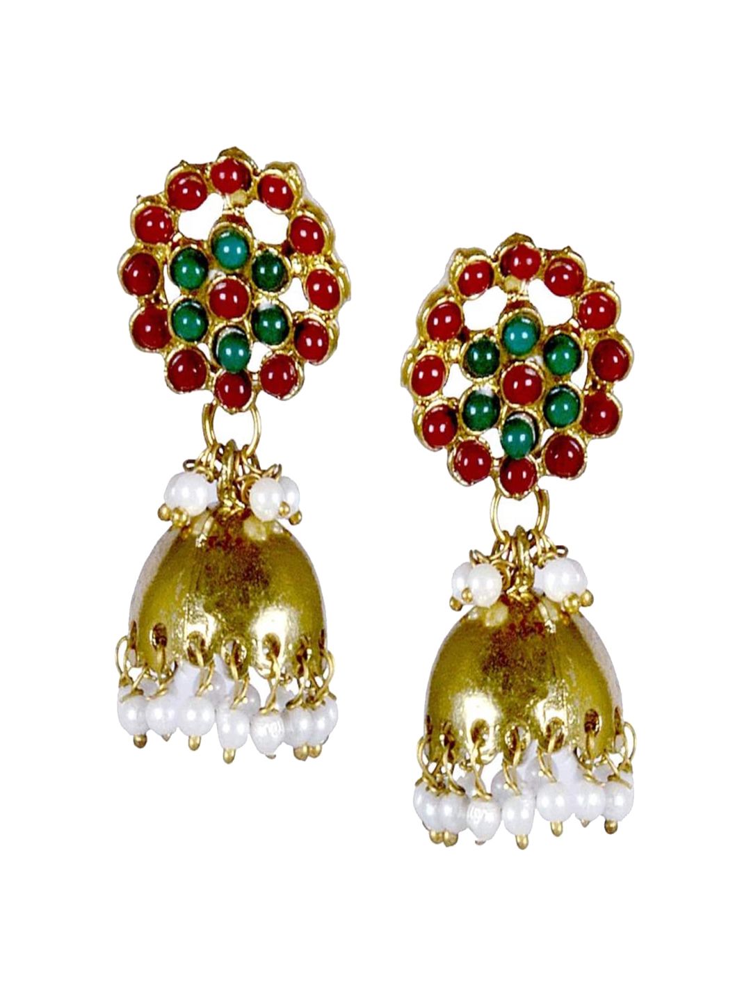 Kshitij Jewels Multicoloured Contemporary Jhumkas Earrings Price in India