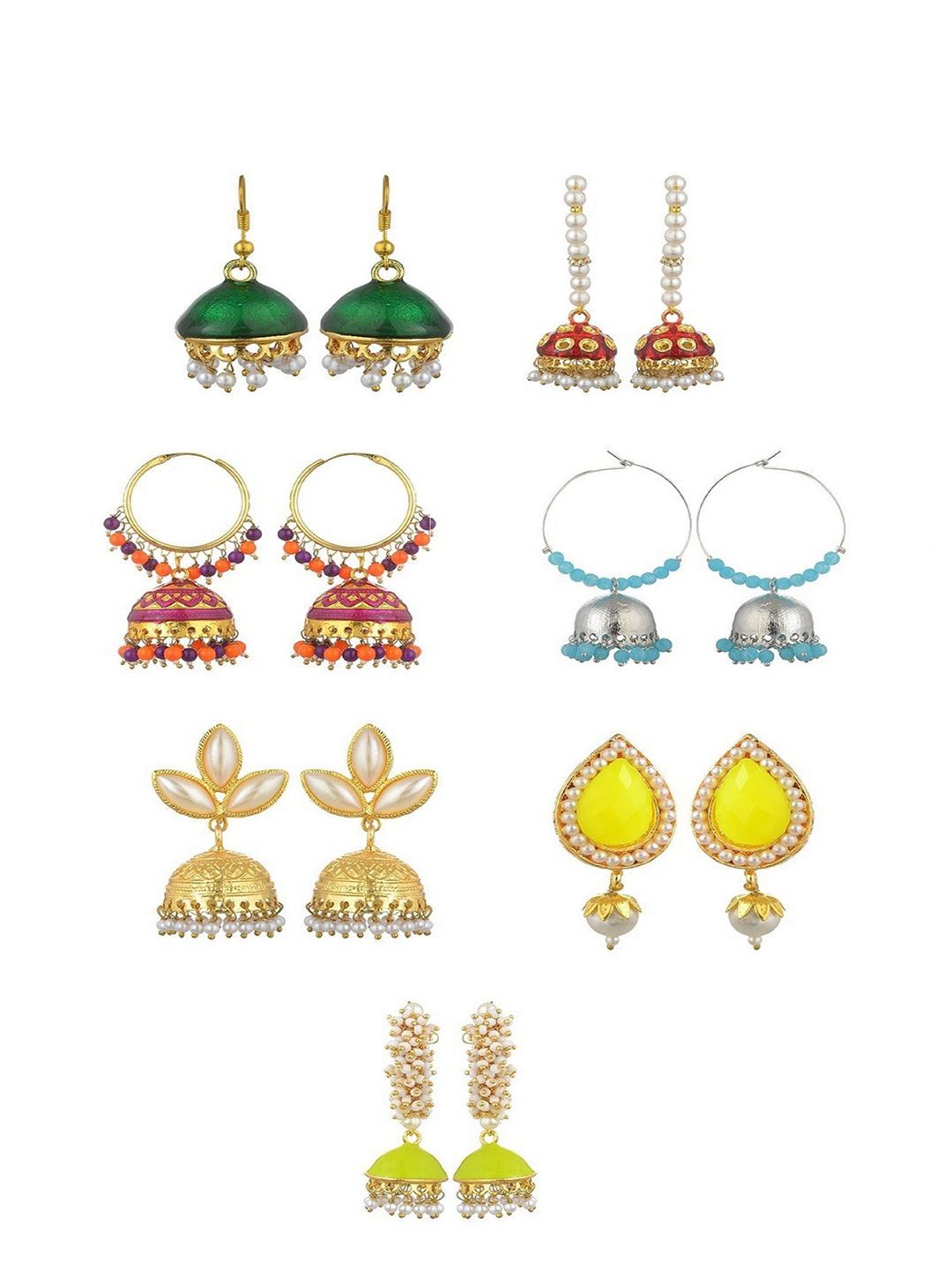 Kshitij Jewels Multicoloured Contemporary Studs Earrings Price in India