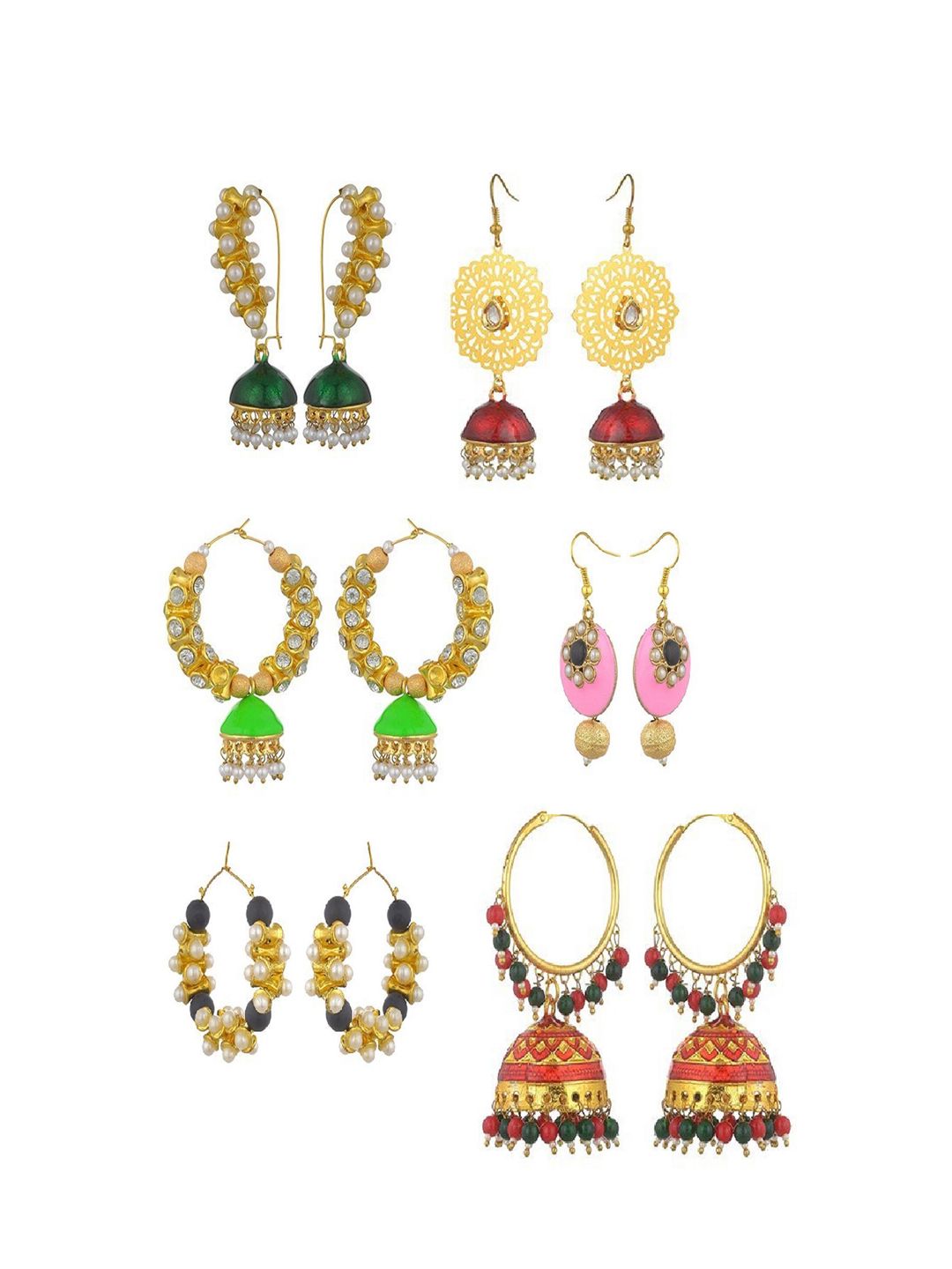 Kshitij Jewels Multicoloured Contemporary Drop Earrings Price in India