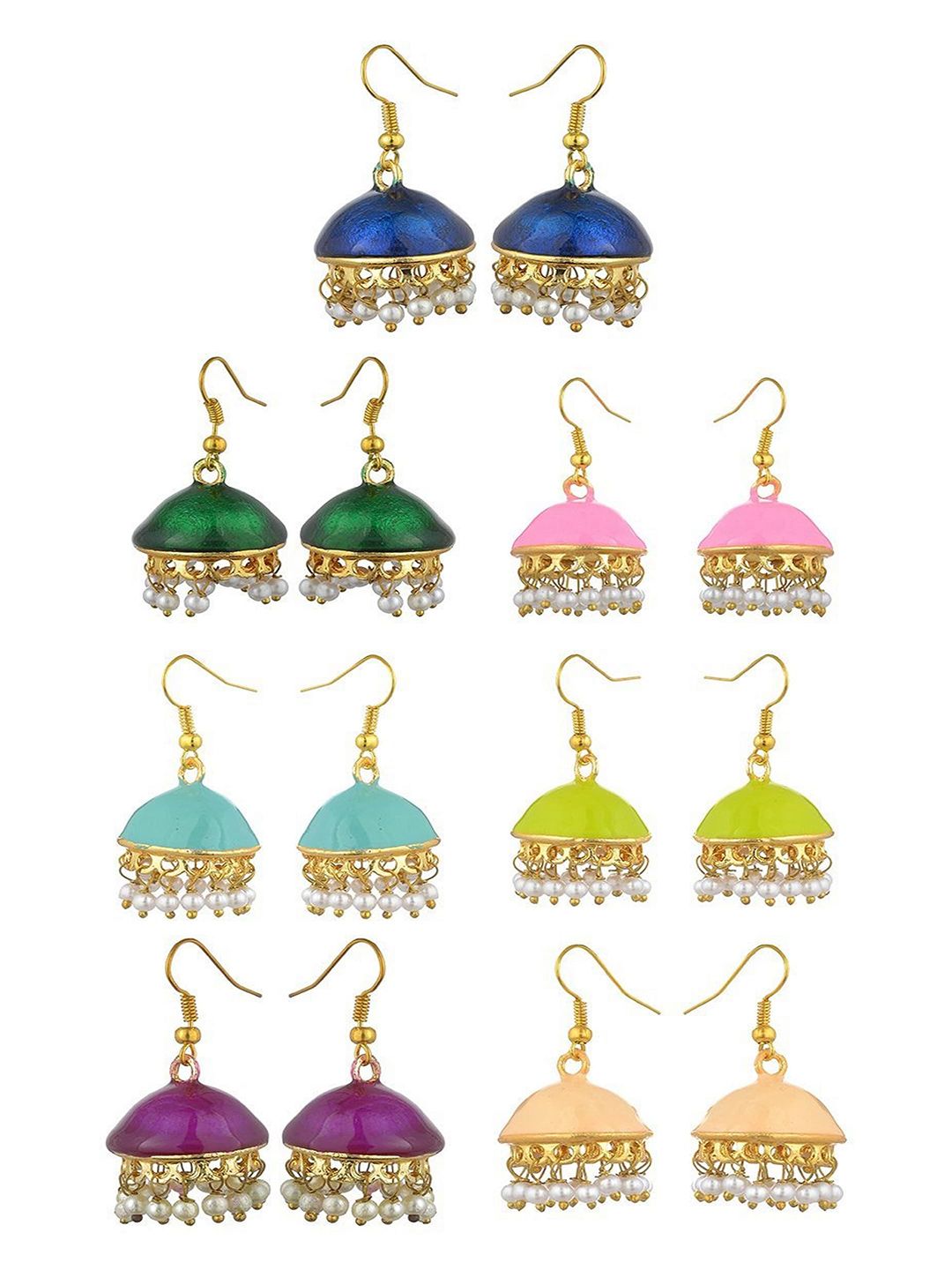 Kshitij Jewels Multicoloured Contemporary Drop Earrings Price in India