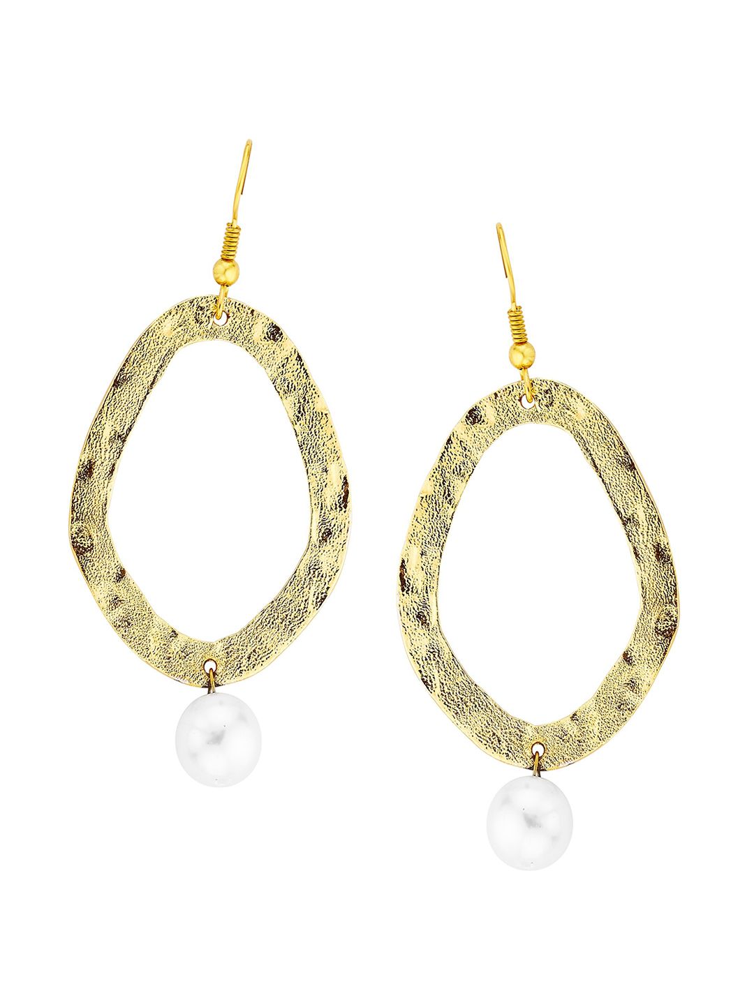 Kshitij Jewels Gold-Toned Contemporary Drop Earrings Price in India