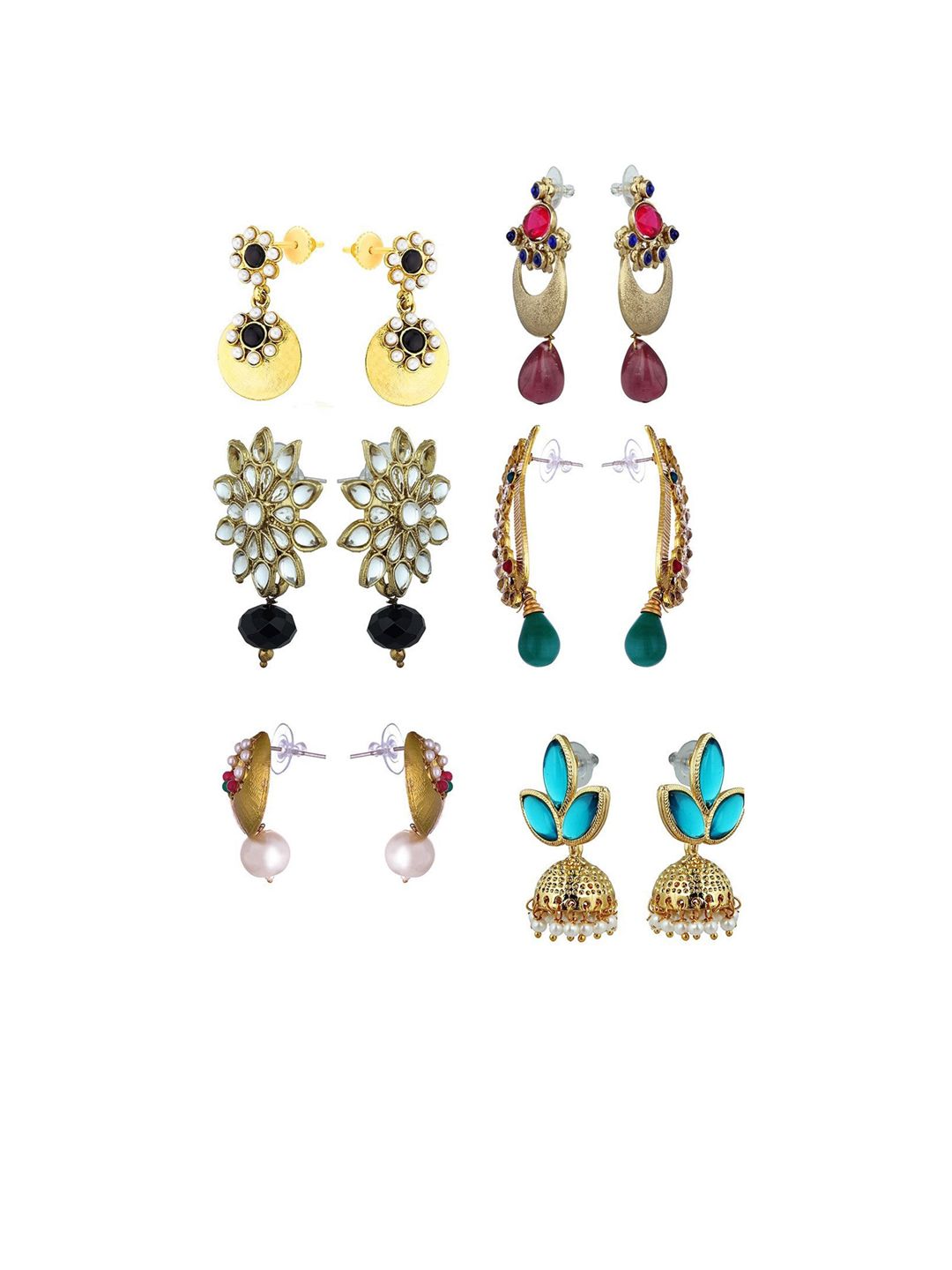 Kshitij Jewels Multicoloured Contemporary Studs Earrings Price in India