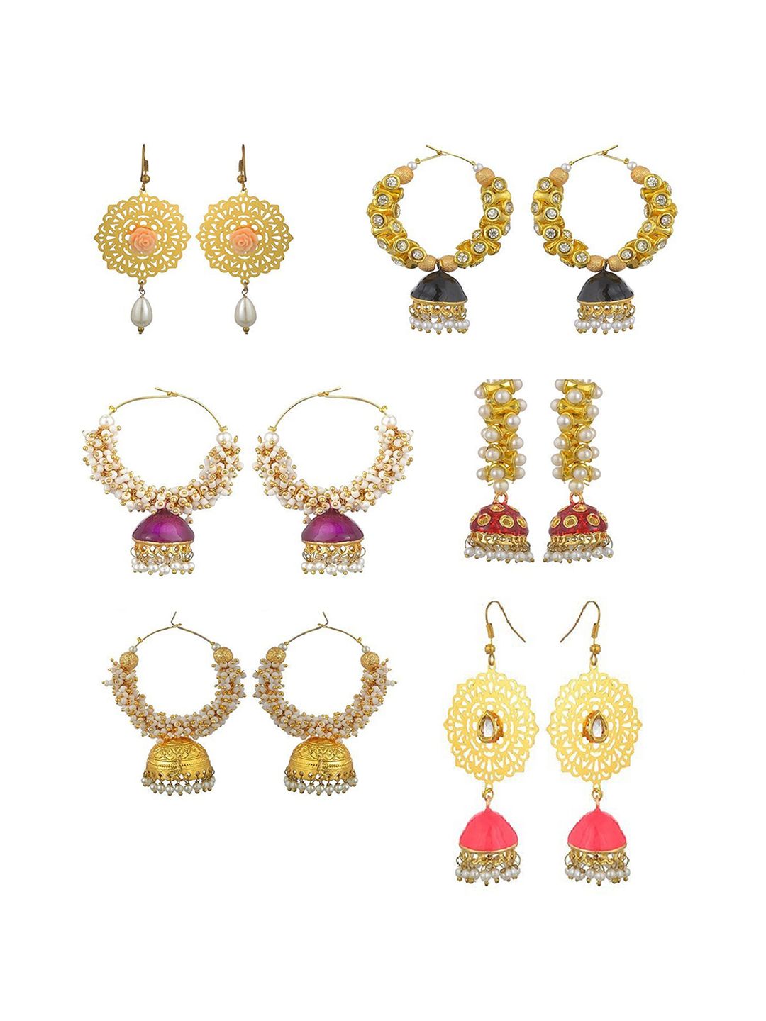 Kshitij Jewels Multicoloured Contemporary Jhumkas Earrings Price in India