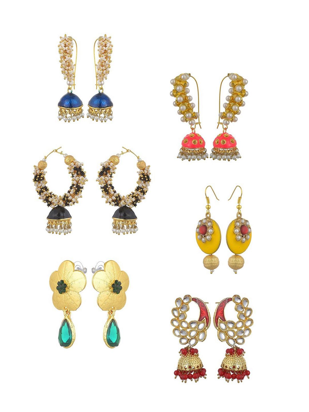 Kshitij Jewels Multicoloured Contemporary Jhumkas Earrings Price in India