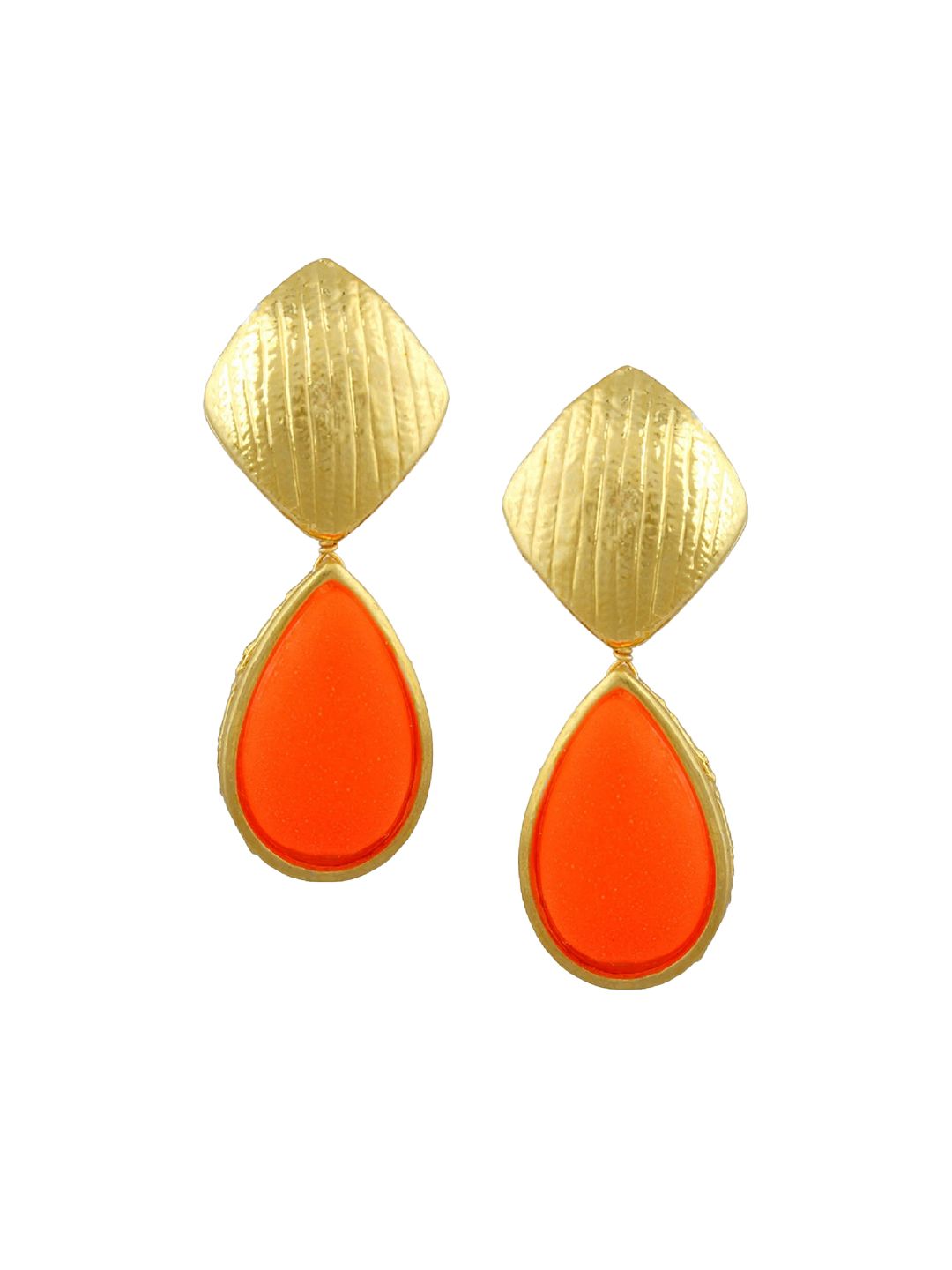 Kshitij Jewels Orange Contemporary Drop Earrings Price in India