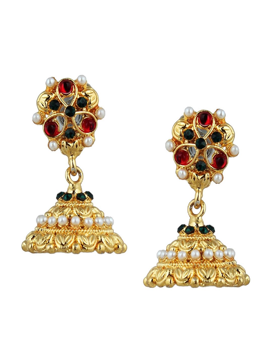 Kshitij Jewels Multicoloured Contemporary Jhumkas Earrings Price in India