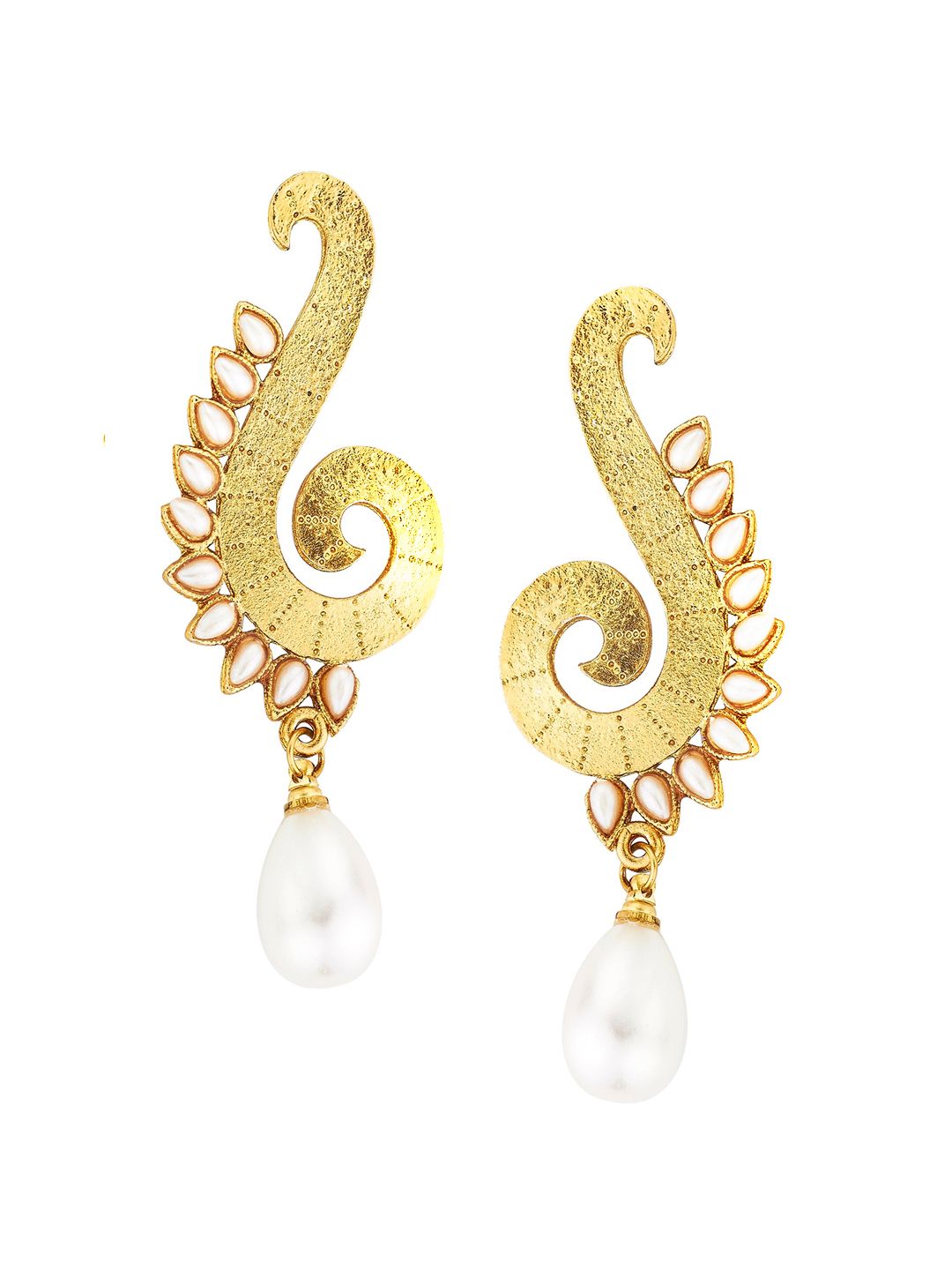 Kshitij Jewels White Contemporary Ear Cuff Earrings Price in India