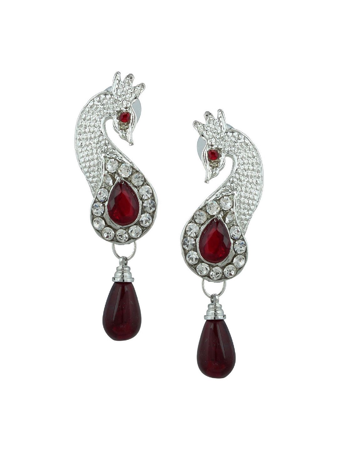 Kshitij Jewels Maroon Contemporary Drop Earrings Price in India