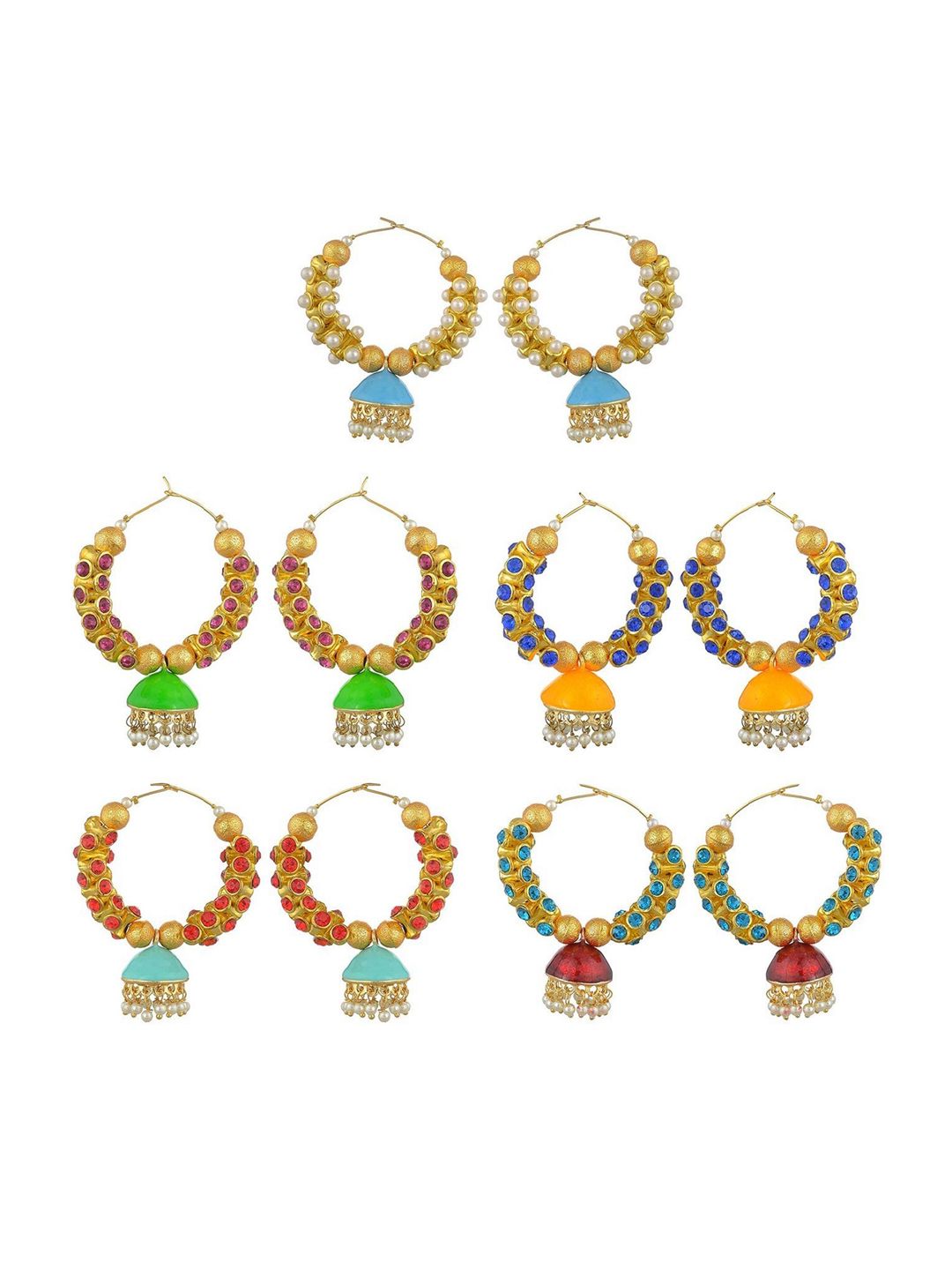 Kshitij Jewels Multicoloured Contemporary Drop Earrings Price in India