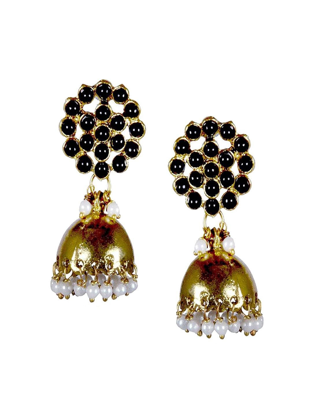 Kshitij Jewels Black Contemporary Jhumkas Earrings Price in India