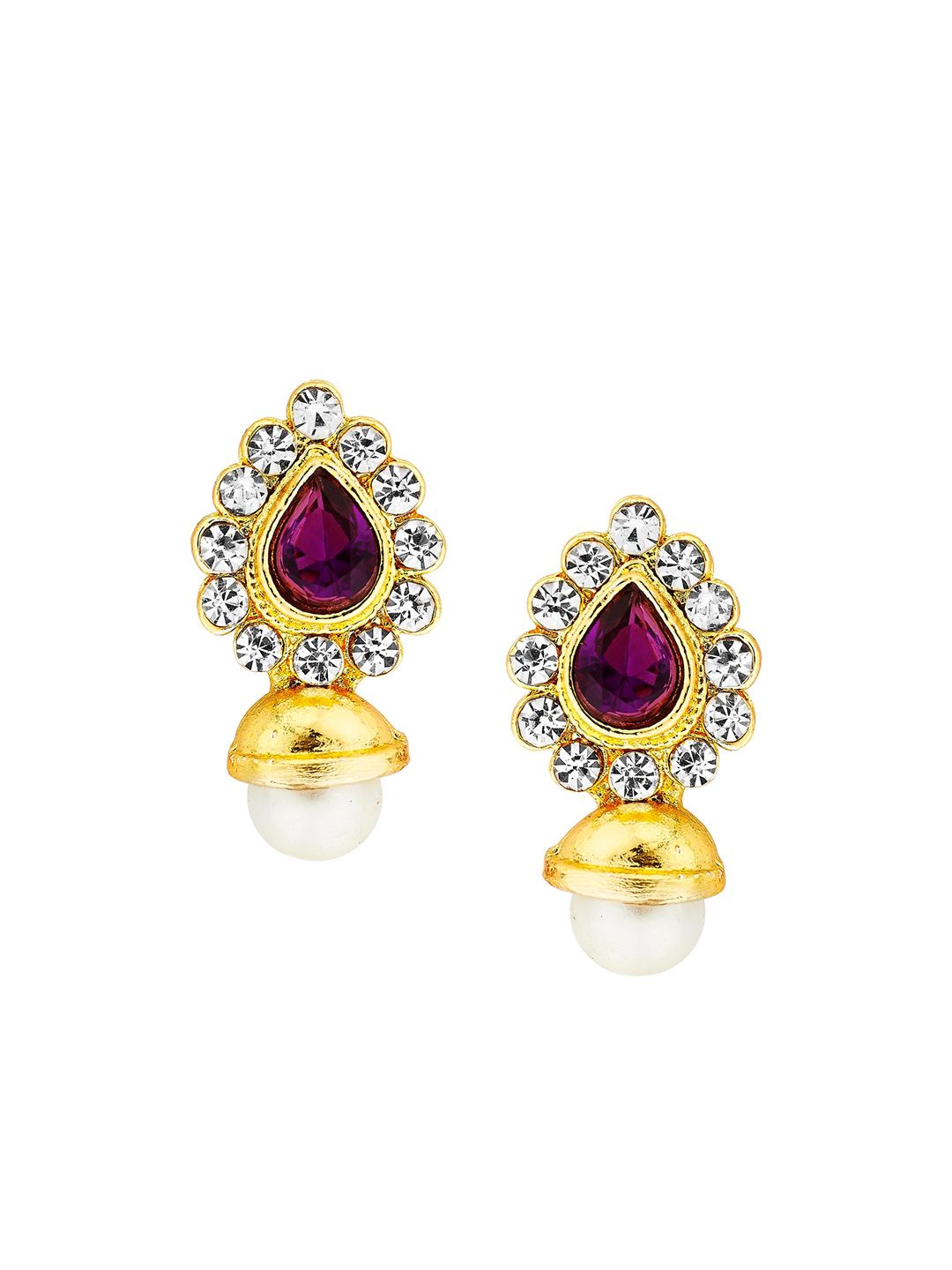 Kshitij Jewels Purple Contemporary Drop Earrings Price in India