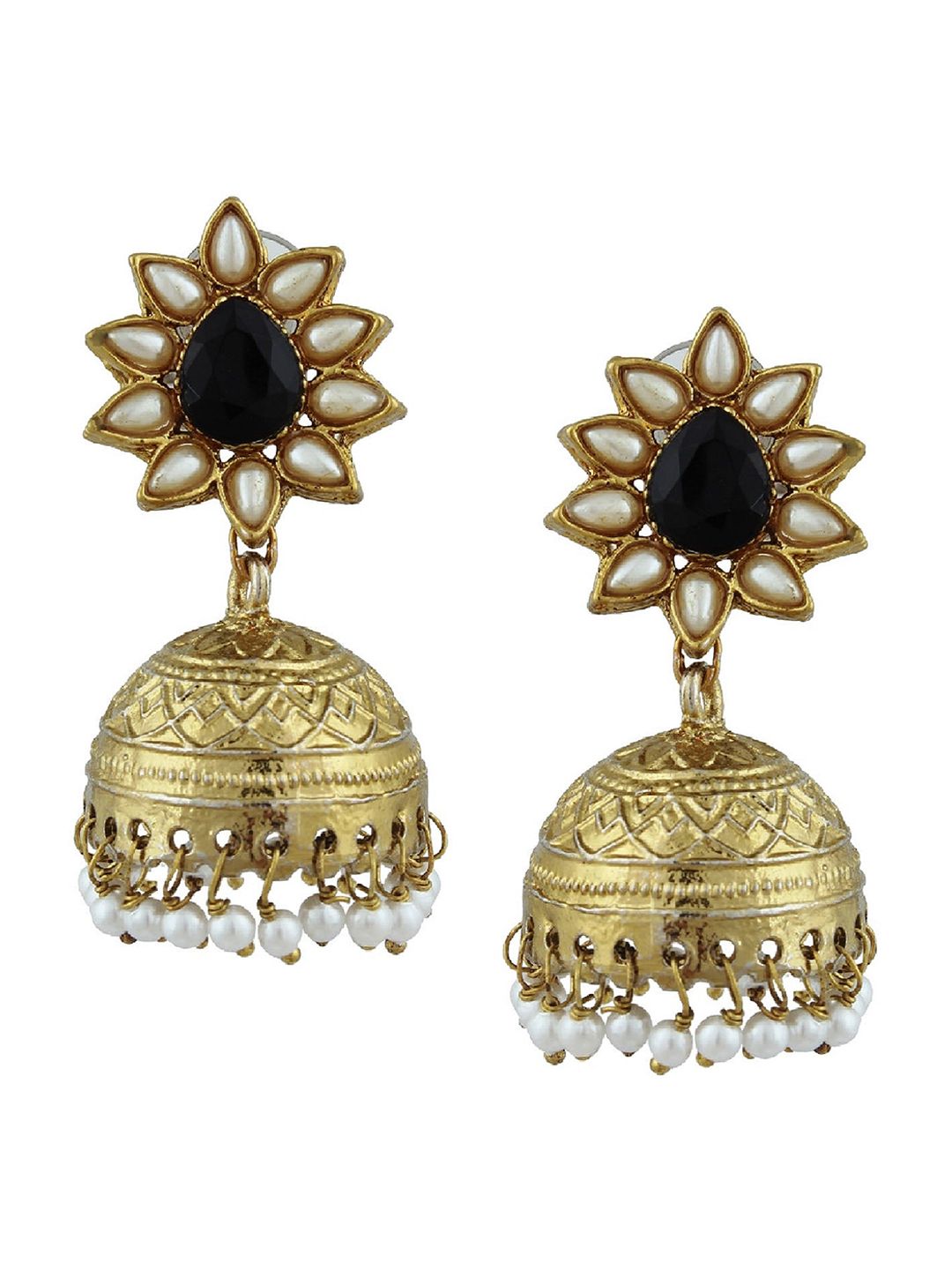 Kshitij Jewels Black Contemporary Jhumkas Earrings Price in India