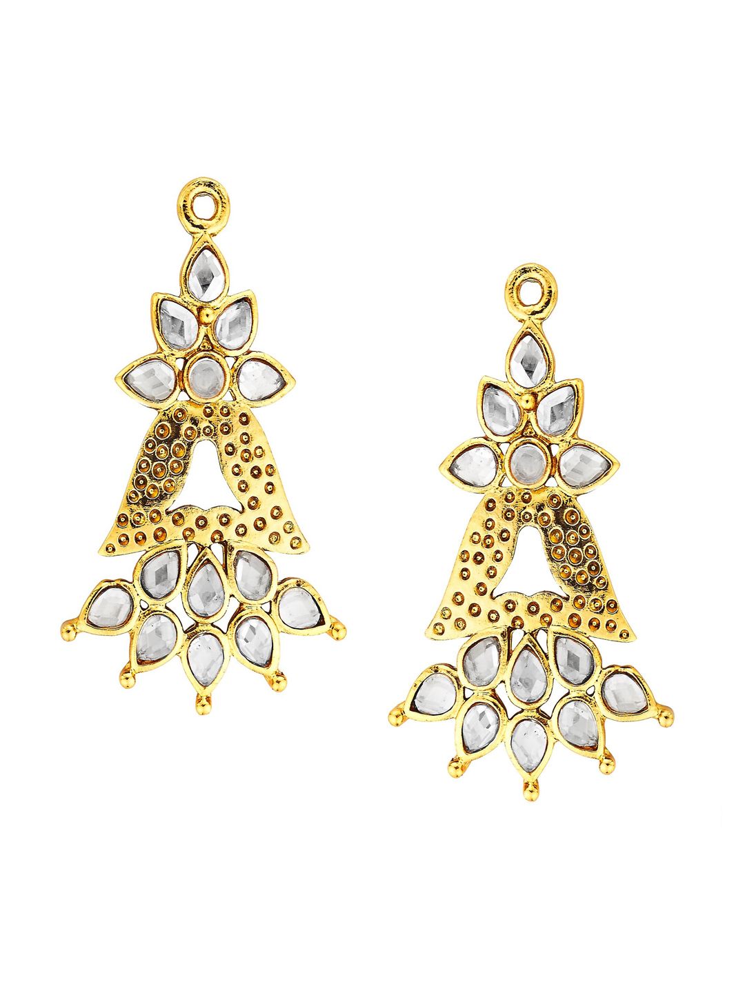 Kshitij Jewels Gold-Toned Contemporary Drop Earrings Price in India